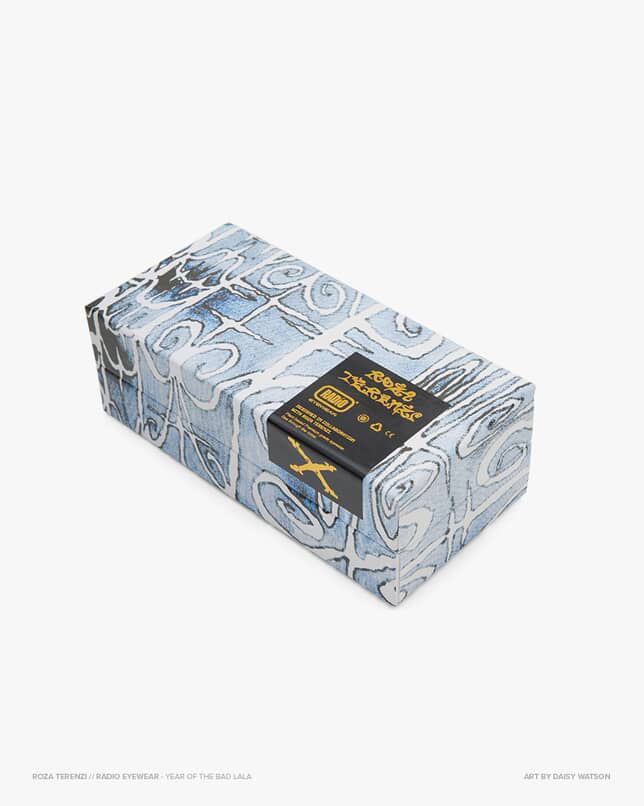 Packaging design for Roza Terenzi x Radio Eyewear Collaboration 2025
