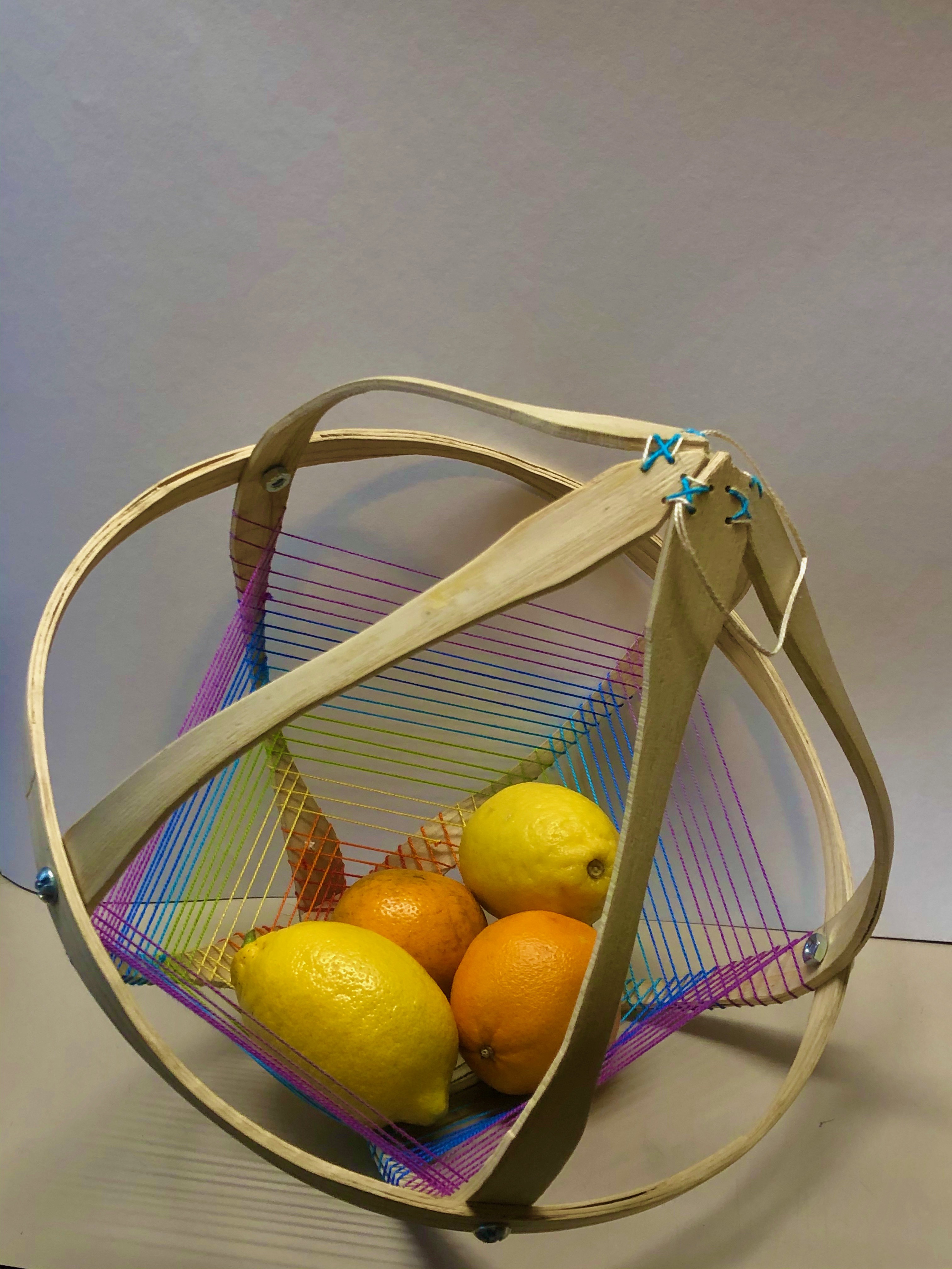 Laminated Wood Fruit Basket, 2019