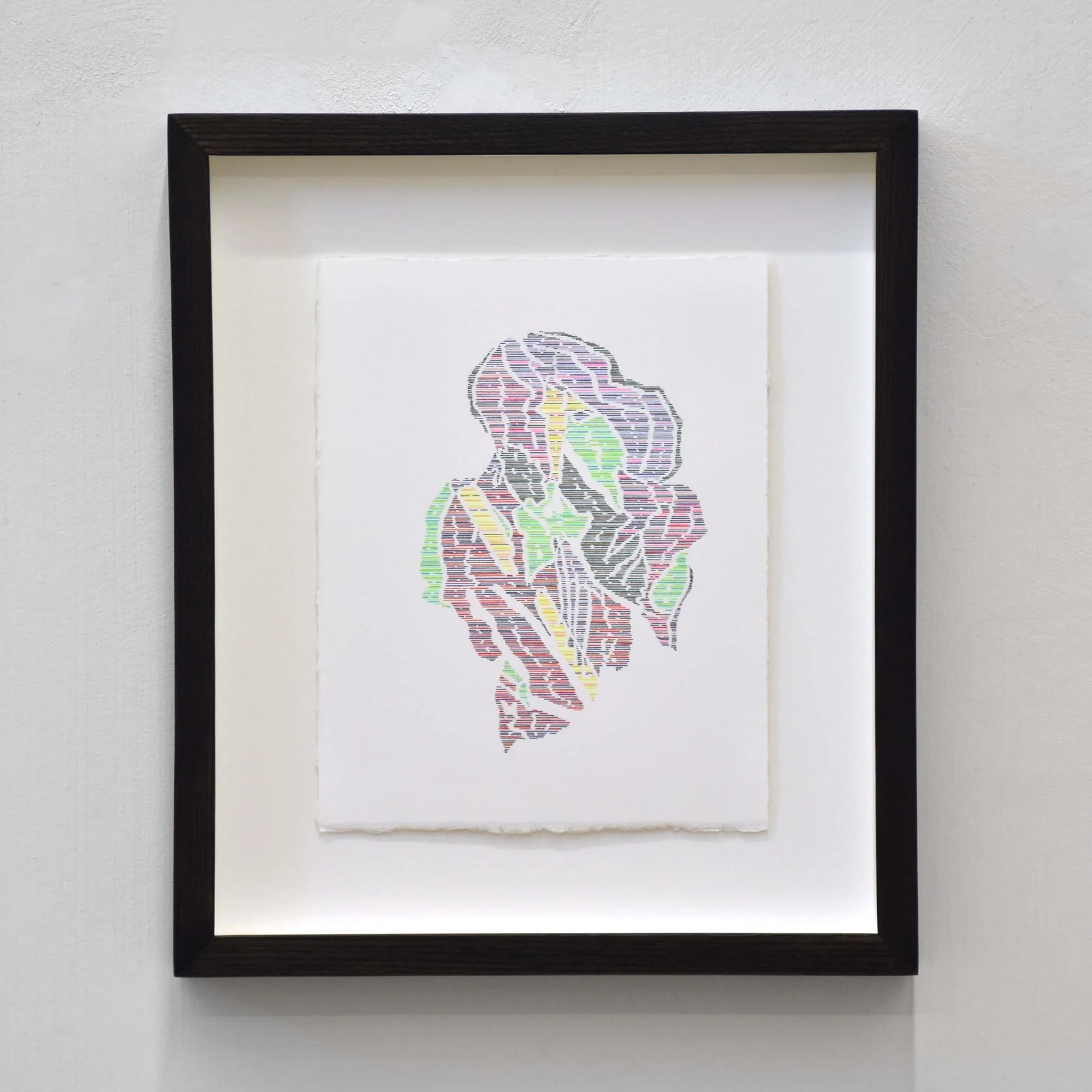 Marie-Claude Drolet, La suite des récoltes XII, Encre et crayons de couleur sur papier Arches, 6po x 8po, 2022. © Galerie CP.
