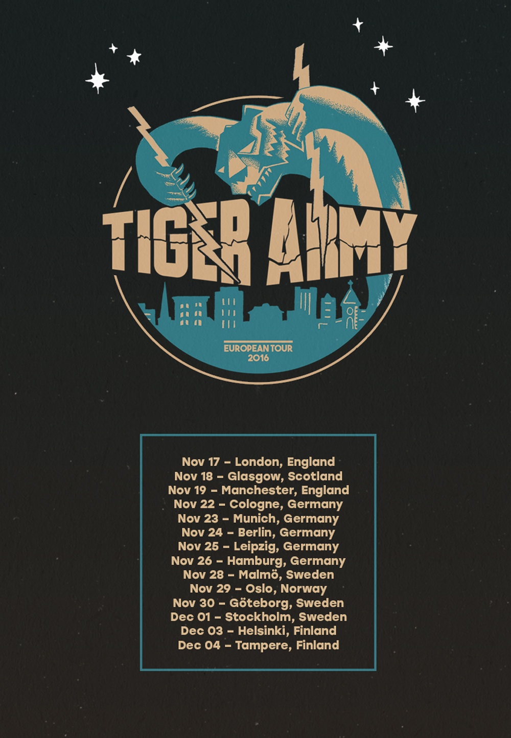 Tiger Army tour poster