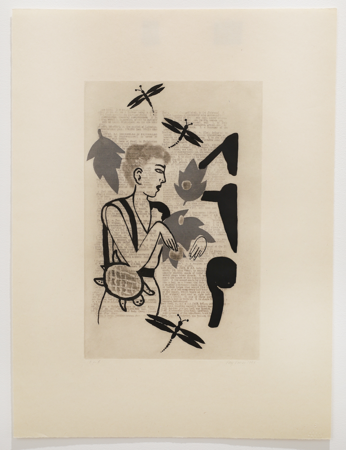 Picabias Purse, 1994, Spit-bite aquatint, Xerox transfer and sugar-lift etching, Paper size 27 1/2 x 20 3/8 in., Image size 17 x 11 in. $1,800 (unframed)