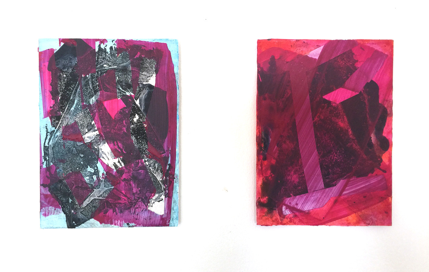 Shelley 1&2, 2018, acrylics on board, 8x6", 20x15 cm 