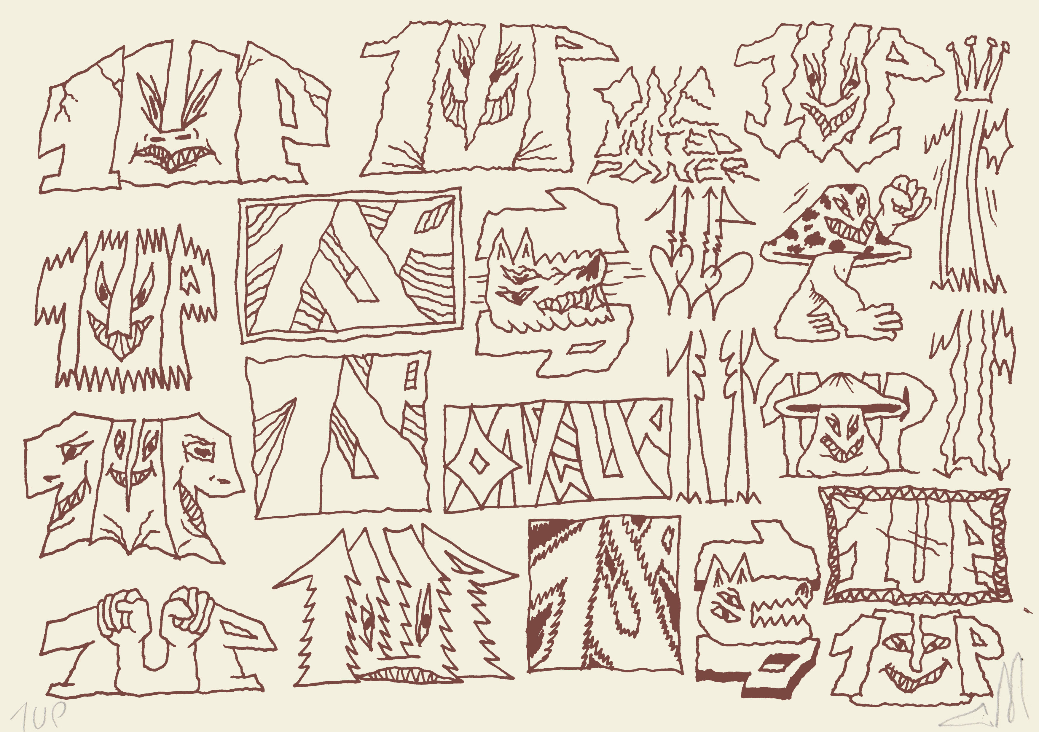 Untitledcollaboration with 1UP, screen print on paper, printed by Press Press, 21x30cm, 2019