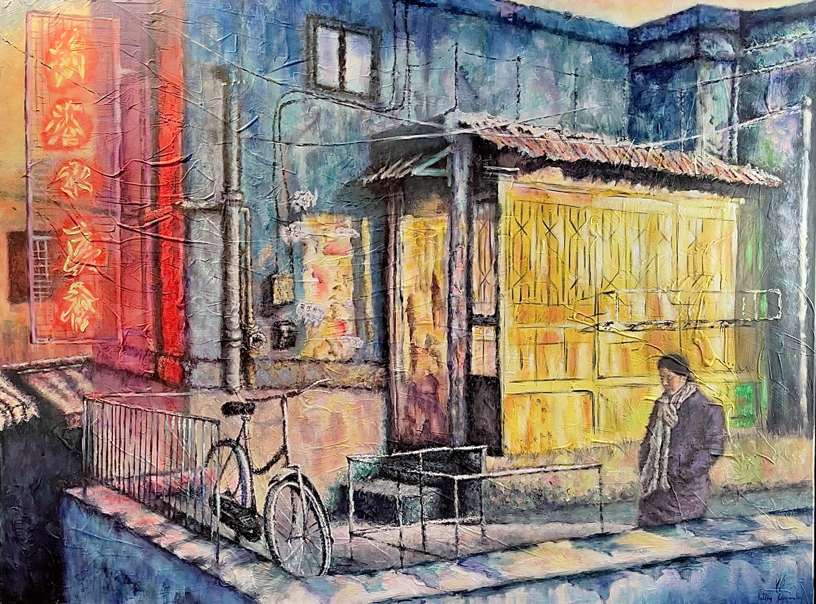 Un soir, en Cor&eacute;e - 116x81 - acryl/canva-  Disponible atelier Sables d&rsquo;Olonne