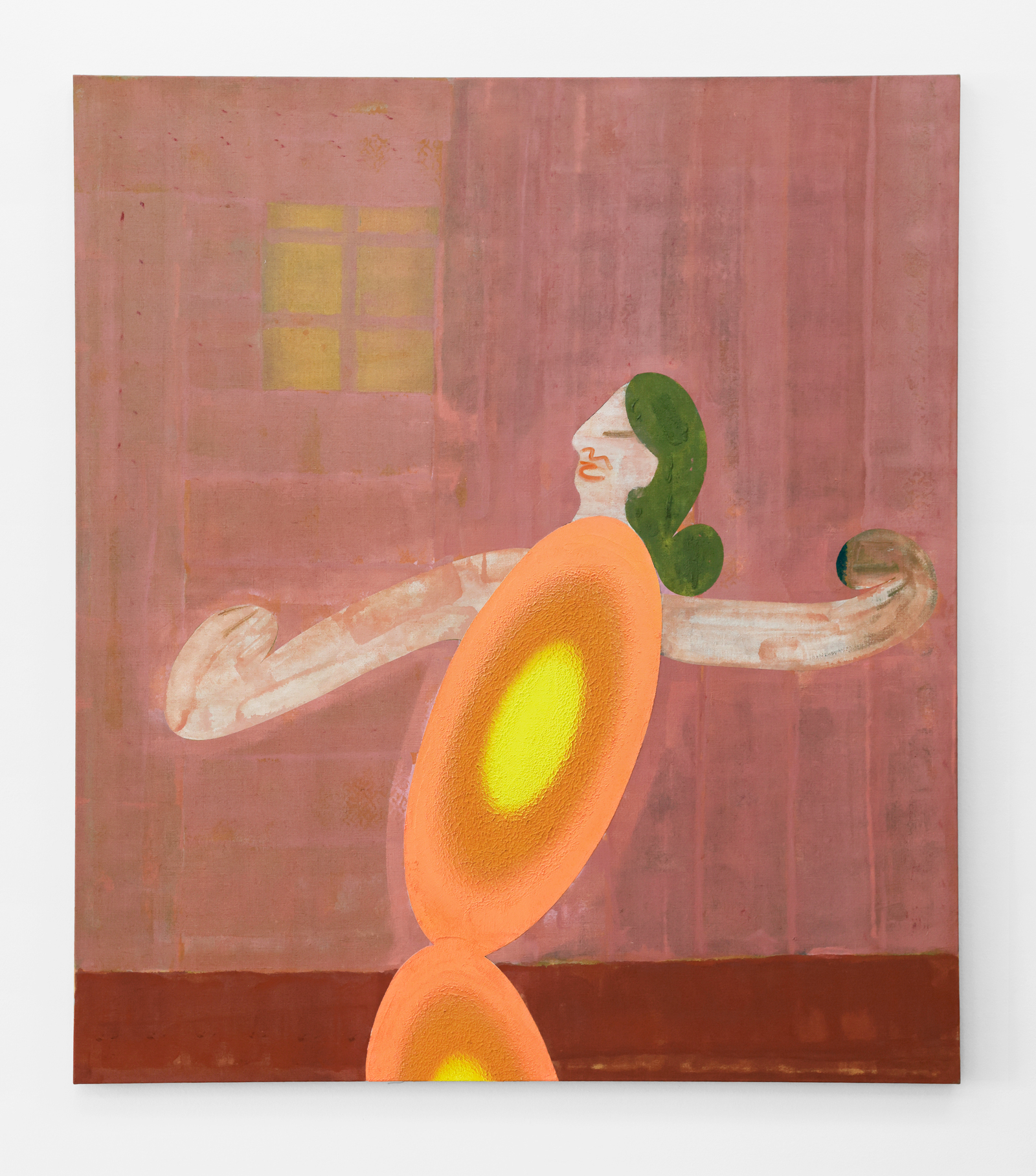 Pink Rain Dance, 2023 Acrylic, resin, aquarellable pencil and sand on linen 170 x 150 cm