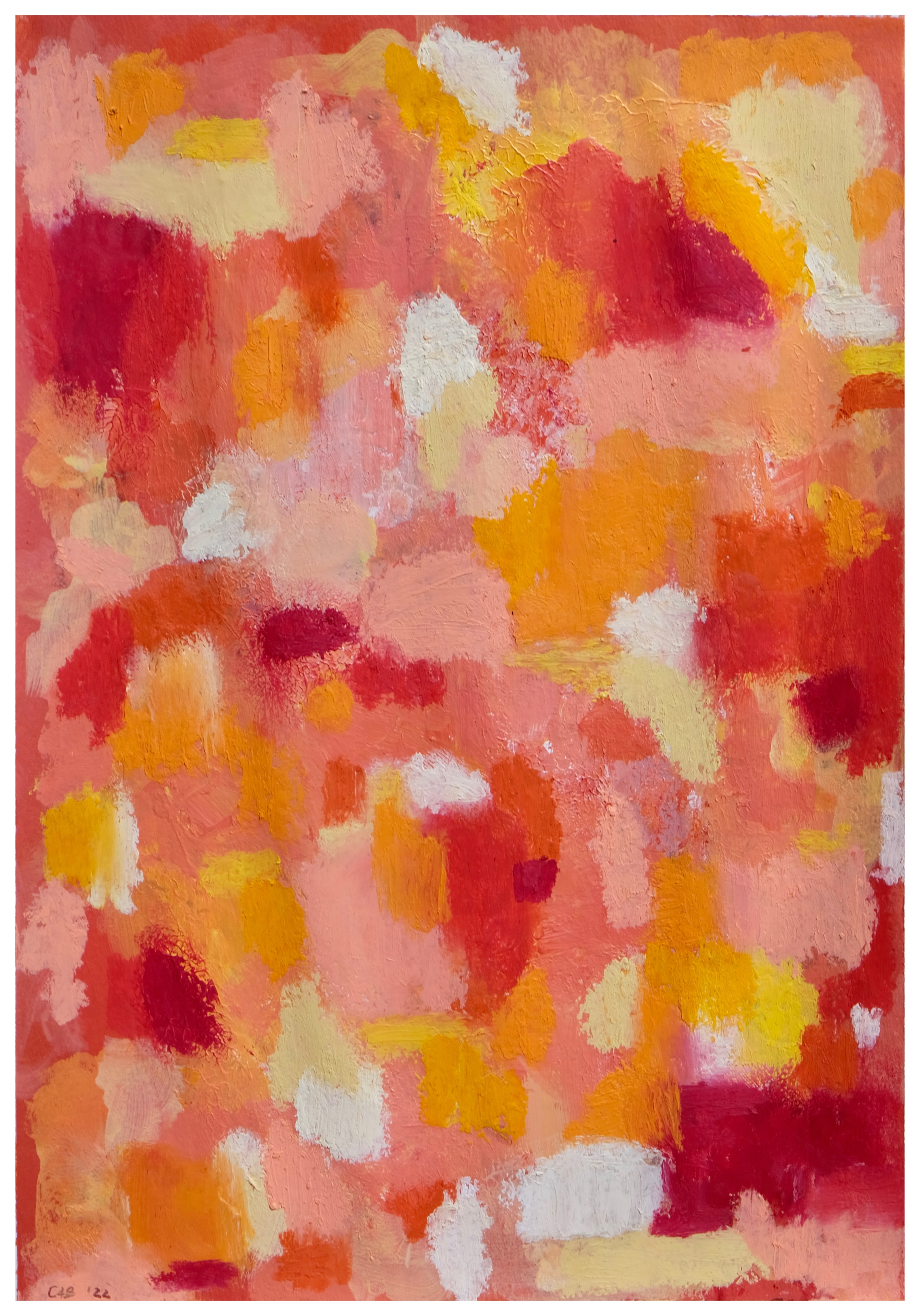 untitled 2, 2022, 7x10in, acrylic and oil stick on paper