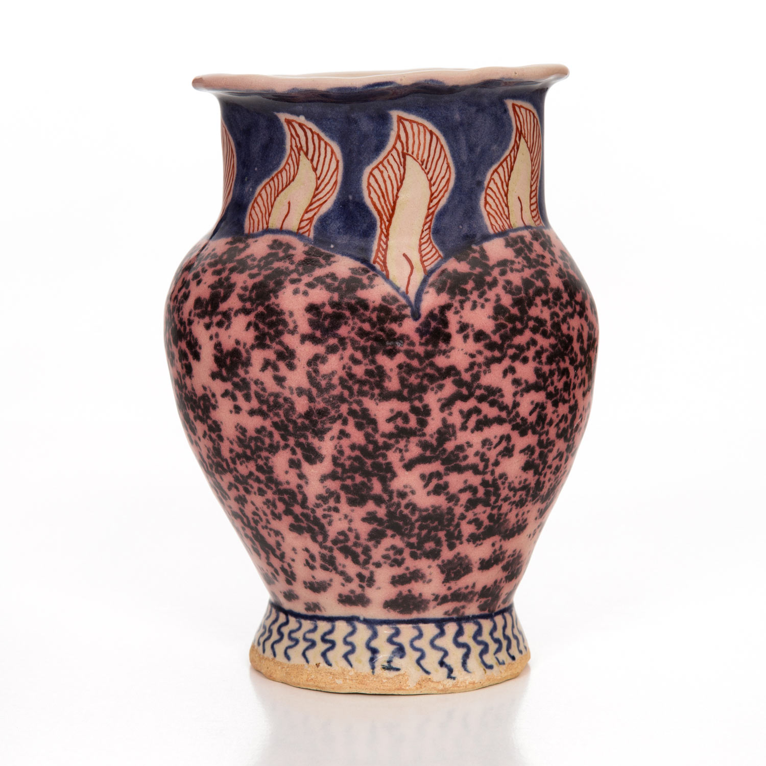 HN1265 The jaggered Tiger Lillies vase, 27.1.17Glazed ceramic stoneware20.5 x 13.5cm
