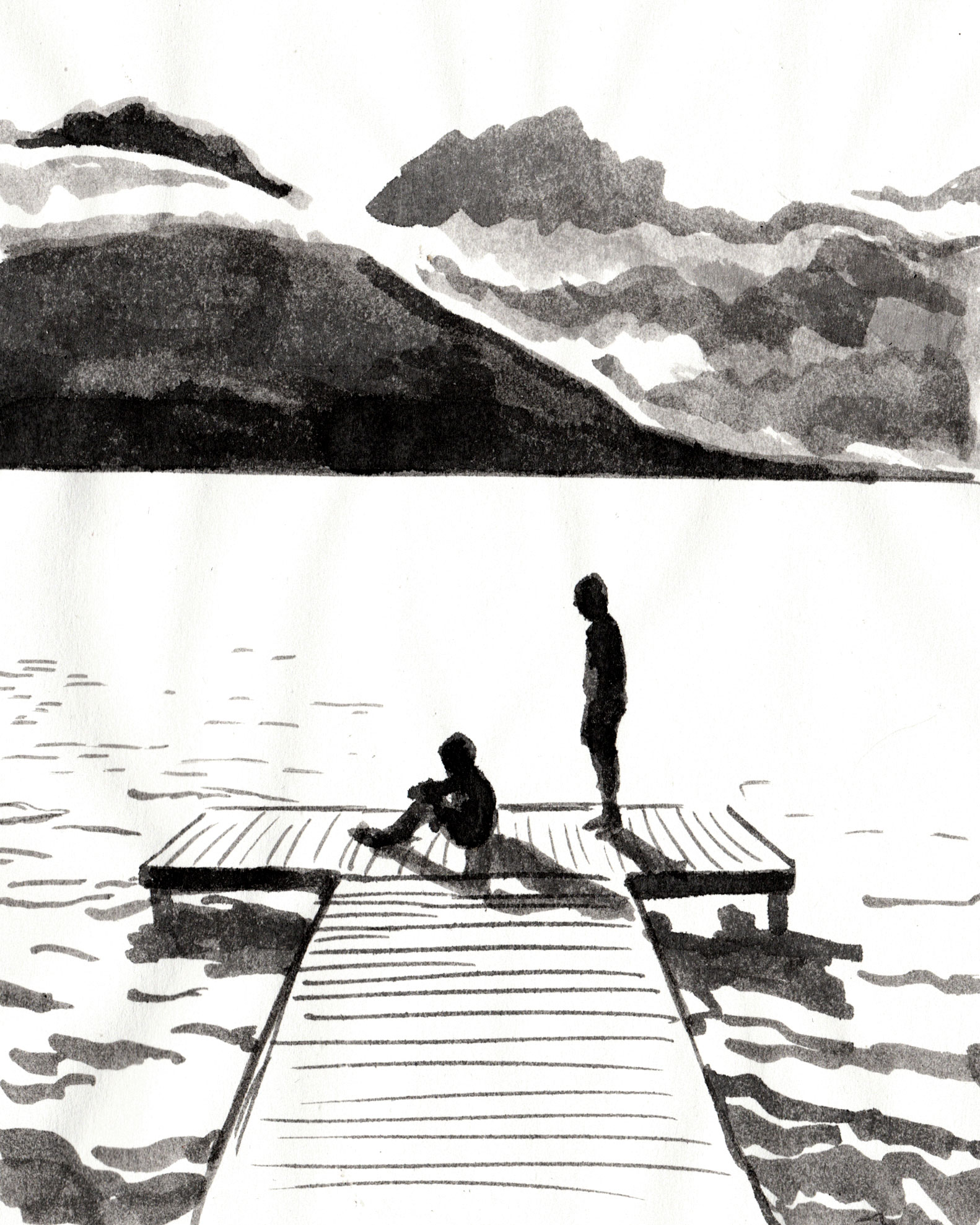Break in Annecy - Ink on paper 21x29 cm