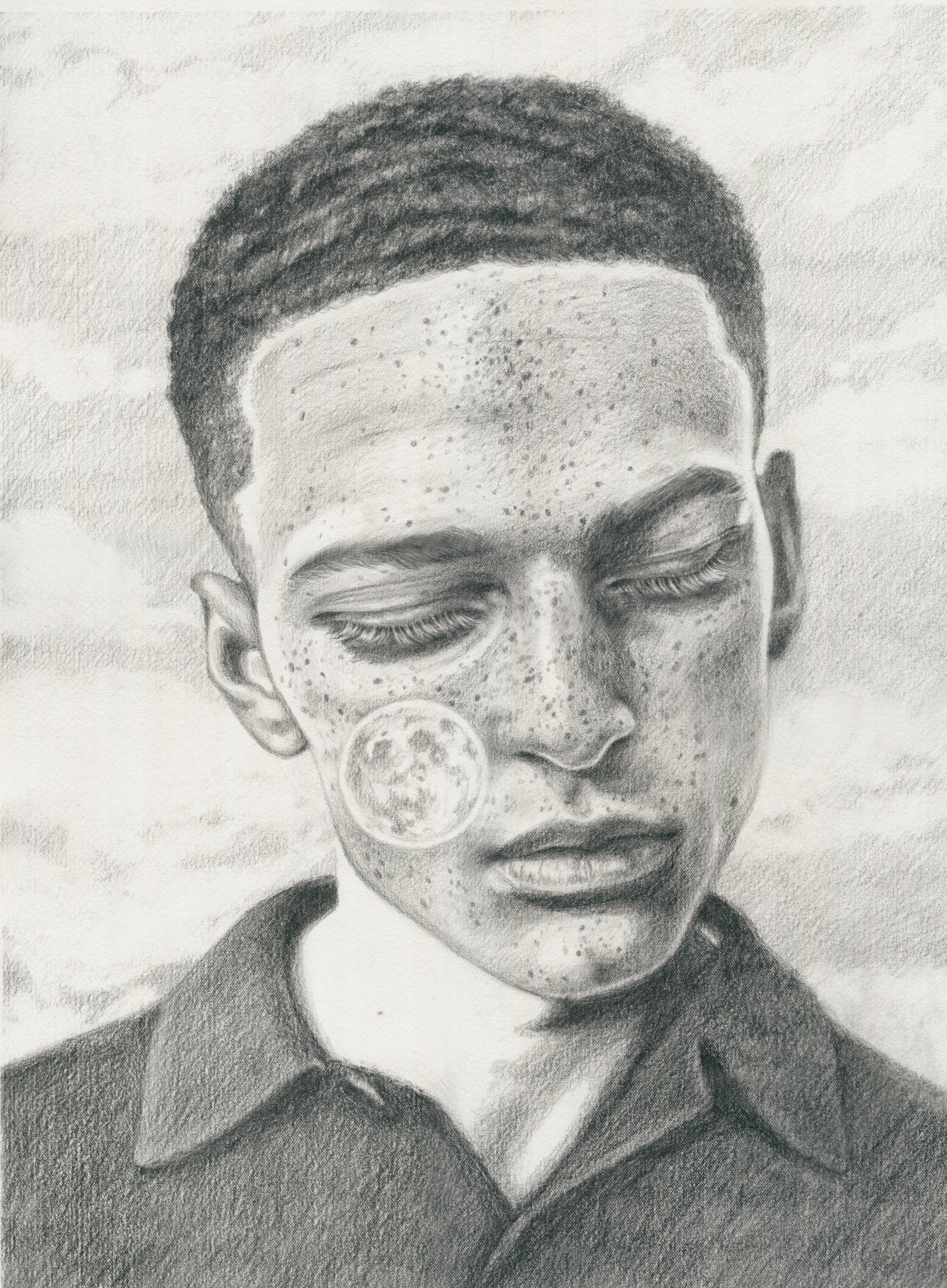 Dipped In Time (study), 480 x 360mm, Graphite on Paper, 2023