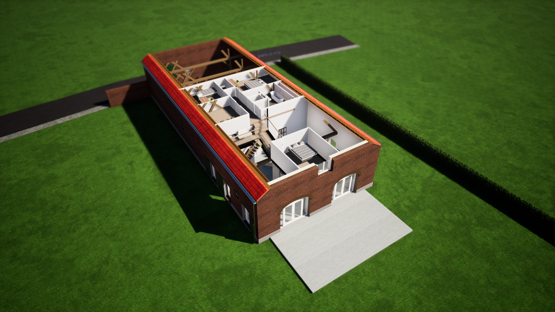 3D-impressie: gewijzigde toestand eerste verdieping