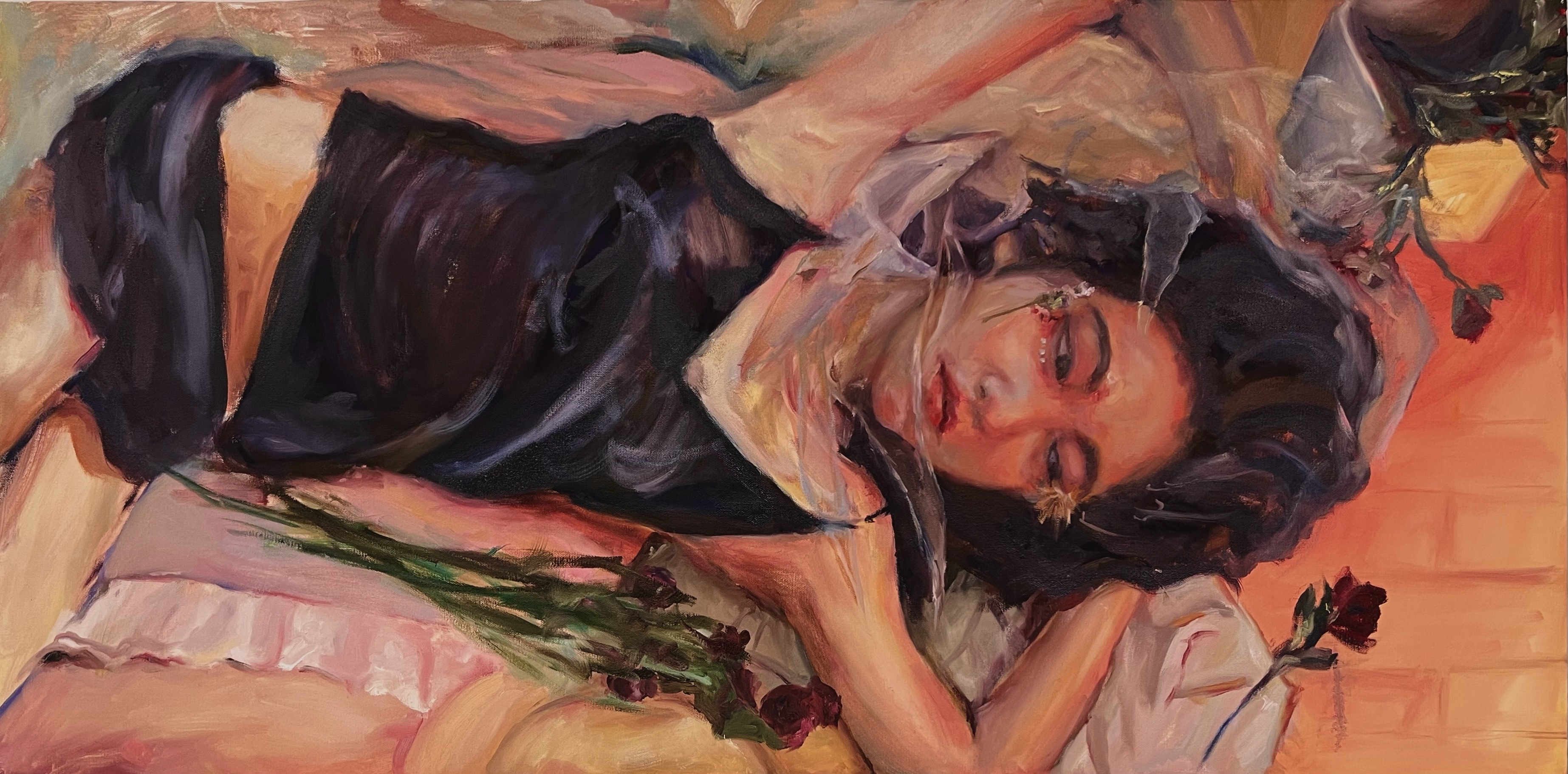 "What falls—petals, a breath, or the quiet sinking of the soul?"