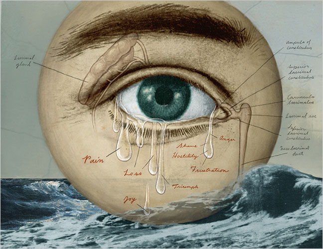 The Muddled Tracks of All Those Tears, NY Times Science Section. They’re considered a release, a psychological tonic, and to many a glimpse of something deeper: the heart’s own sign language, emotional perspiration from the well of common humanity.