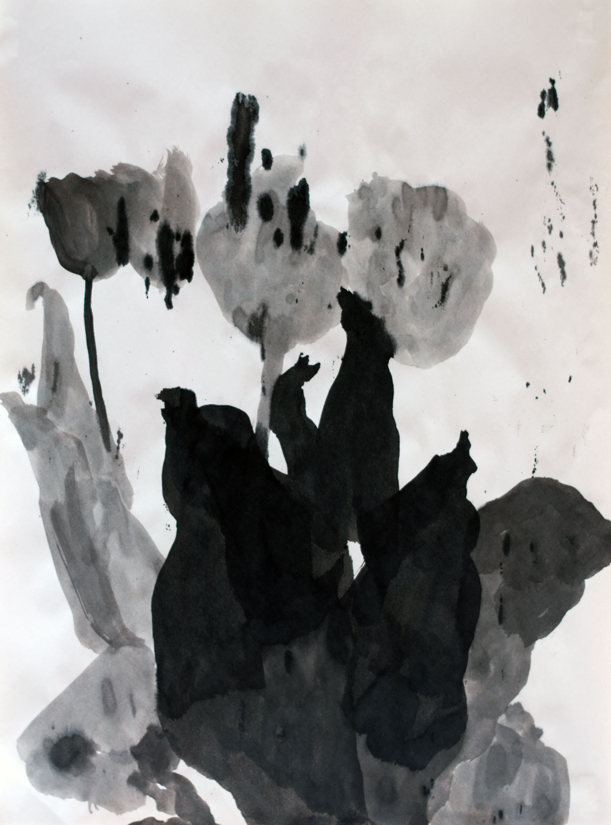 Ink on newsprint drawings — Ekaterina Vanovskaya