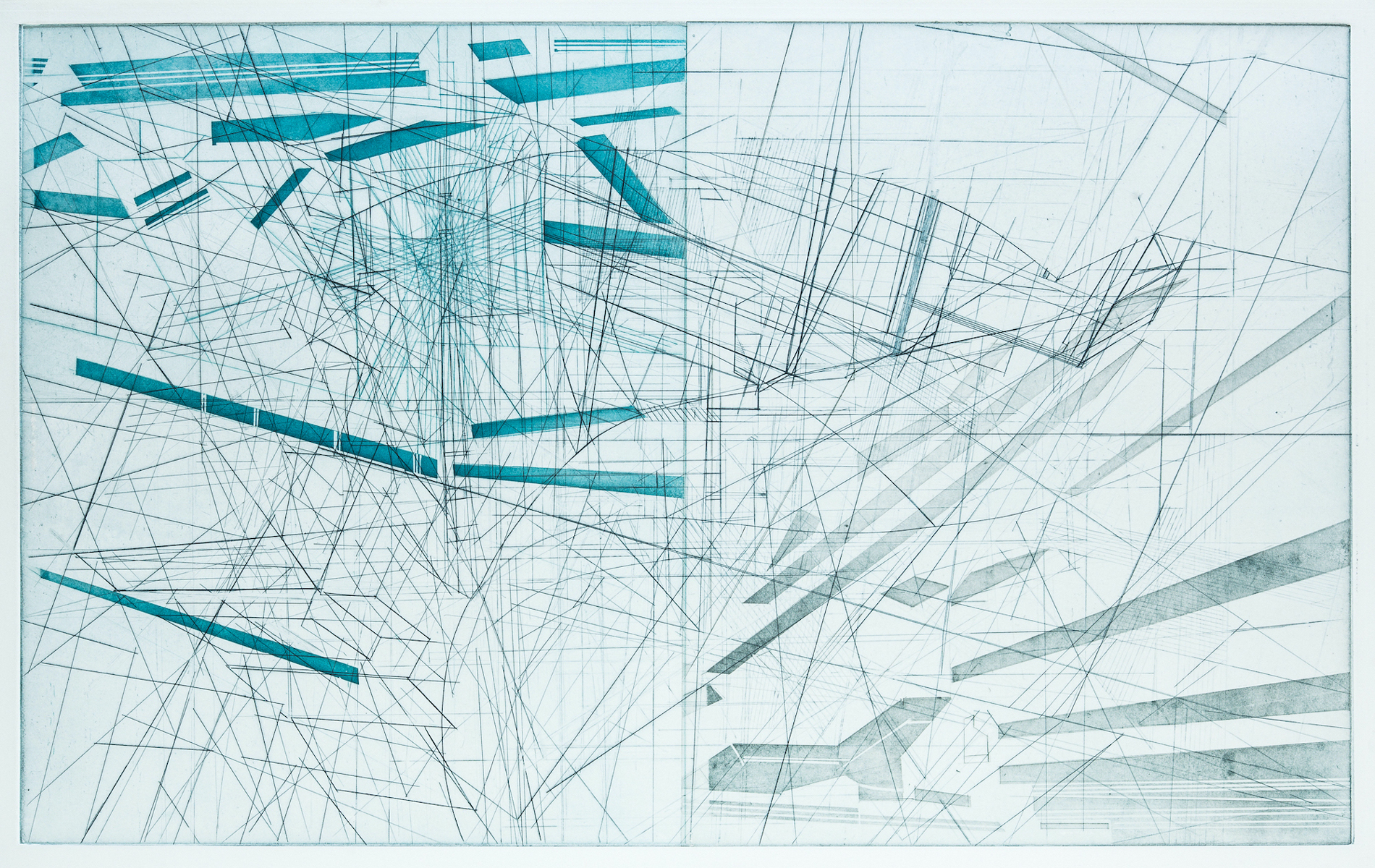 Analog Site Plan 2, engraving and etching on Revere paper, 24 x 36 in. 2016