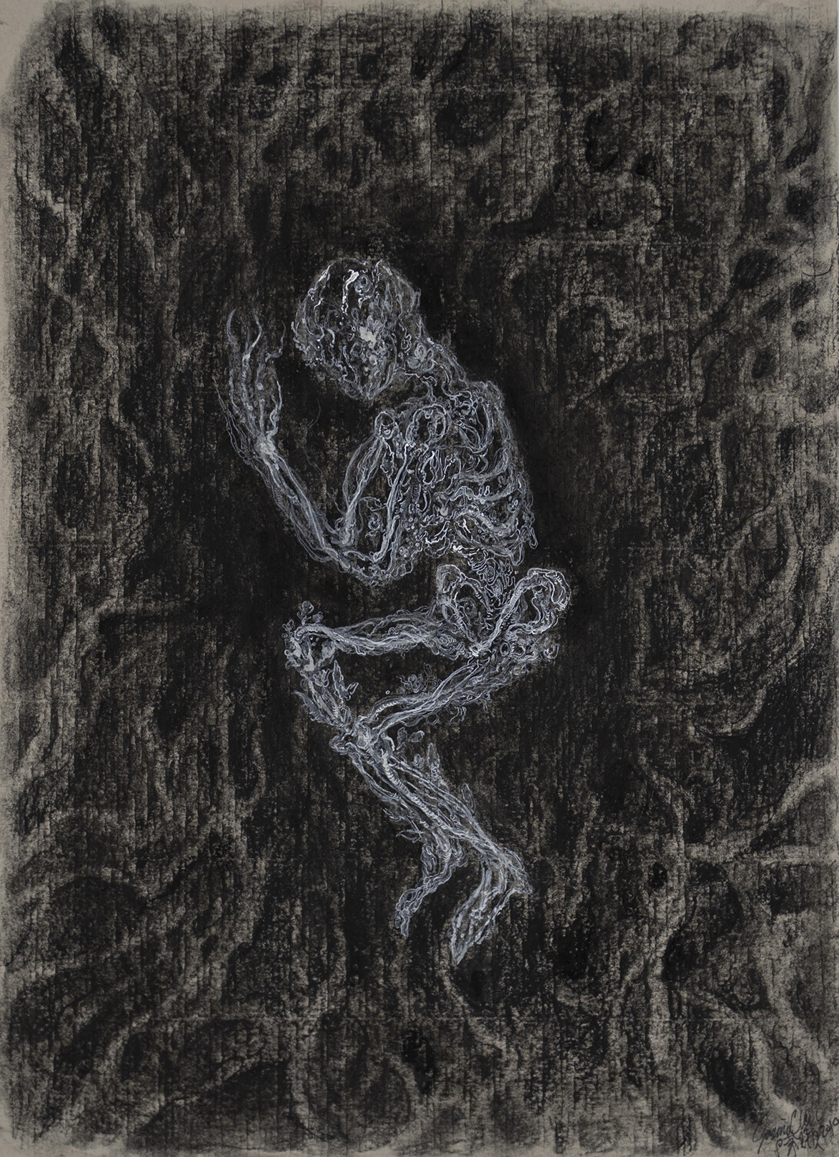 "Dangers of Comfort 1 (Sketch)" 21 x 28.8 cm, ink and charcoal on paper, 2019
