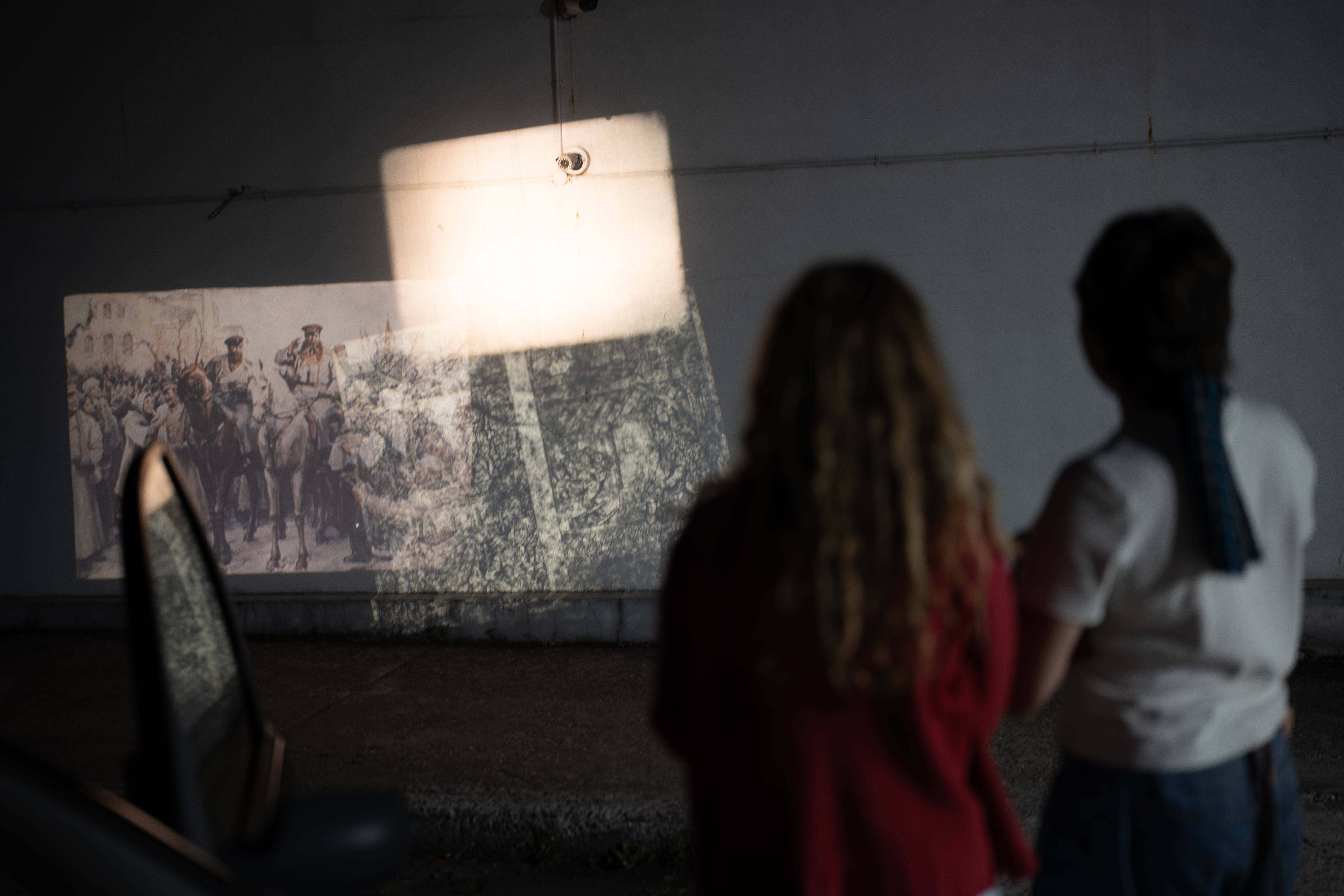 35mm slide and 16mm reel projection, Cell Studios car park, South Bermondsey Art Trail 2025