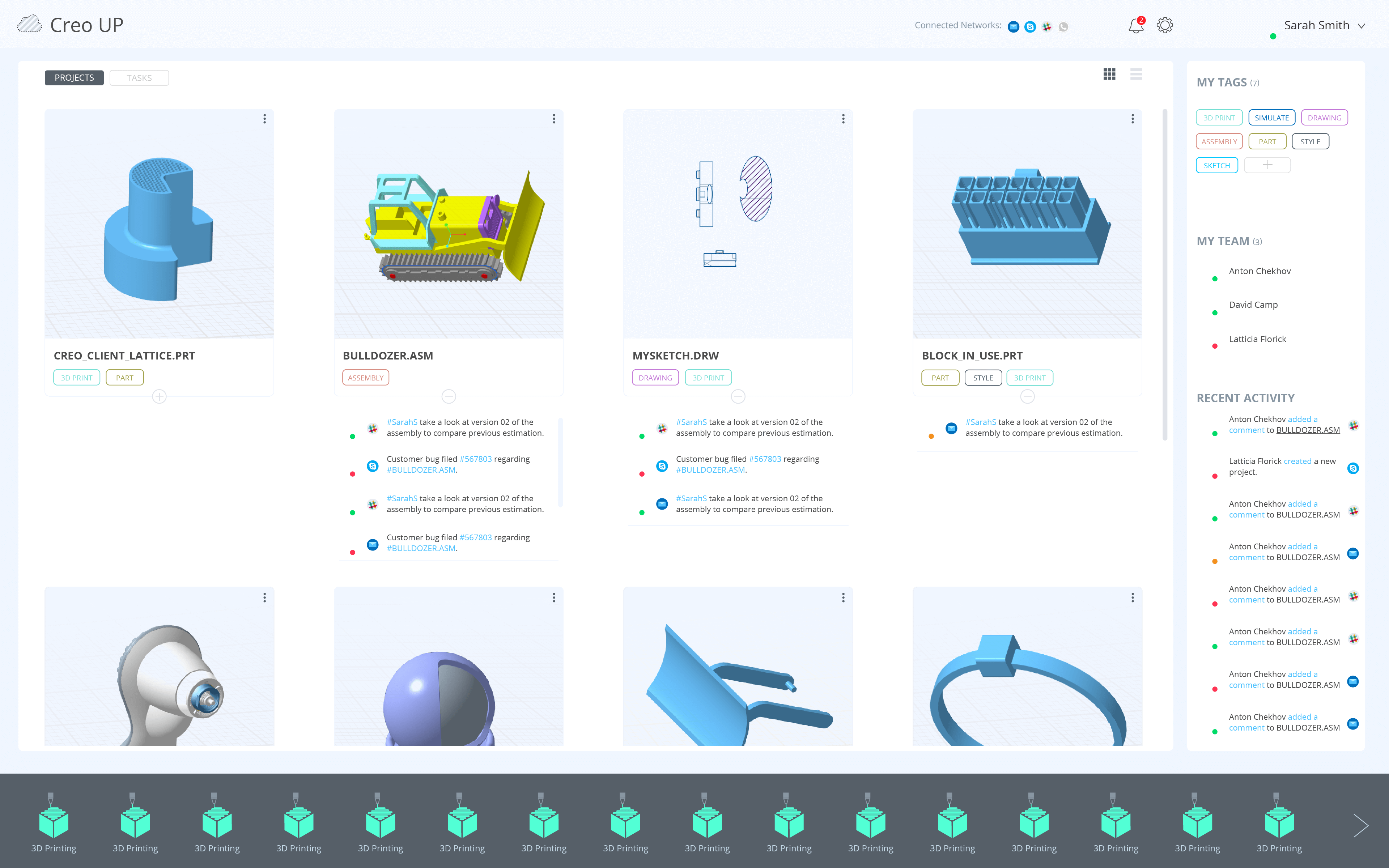 "Creo Up" portal mock up, 01.