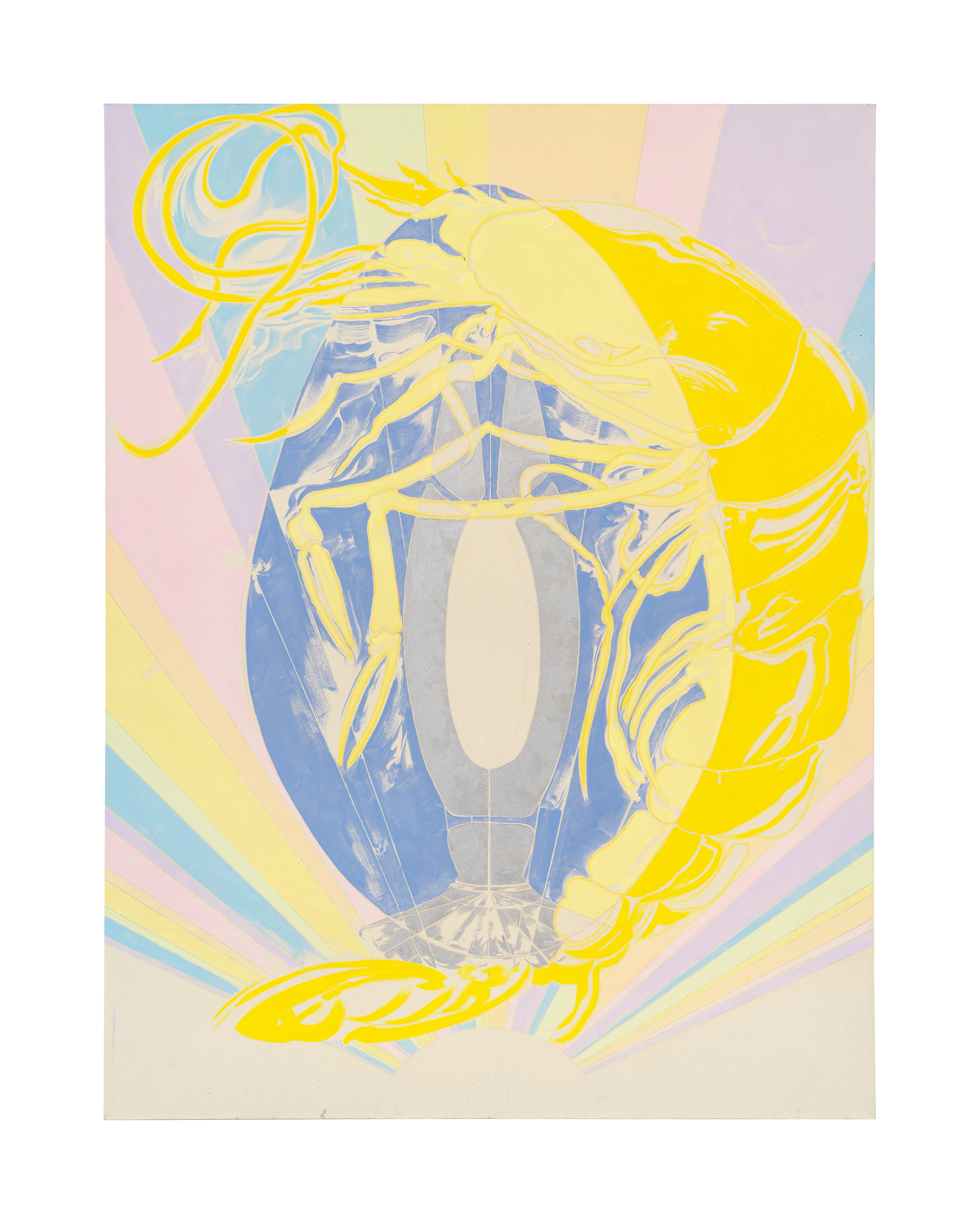 sosFound::subject_citizen:a_shrimp-that_eats_sand_present, 2022, oil on canvas, 162 x 142 cm