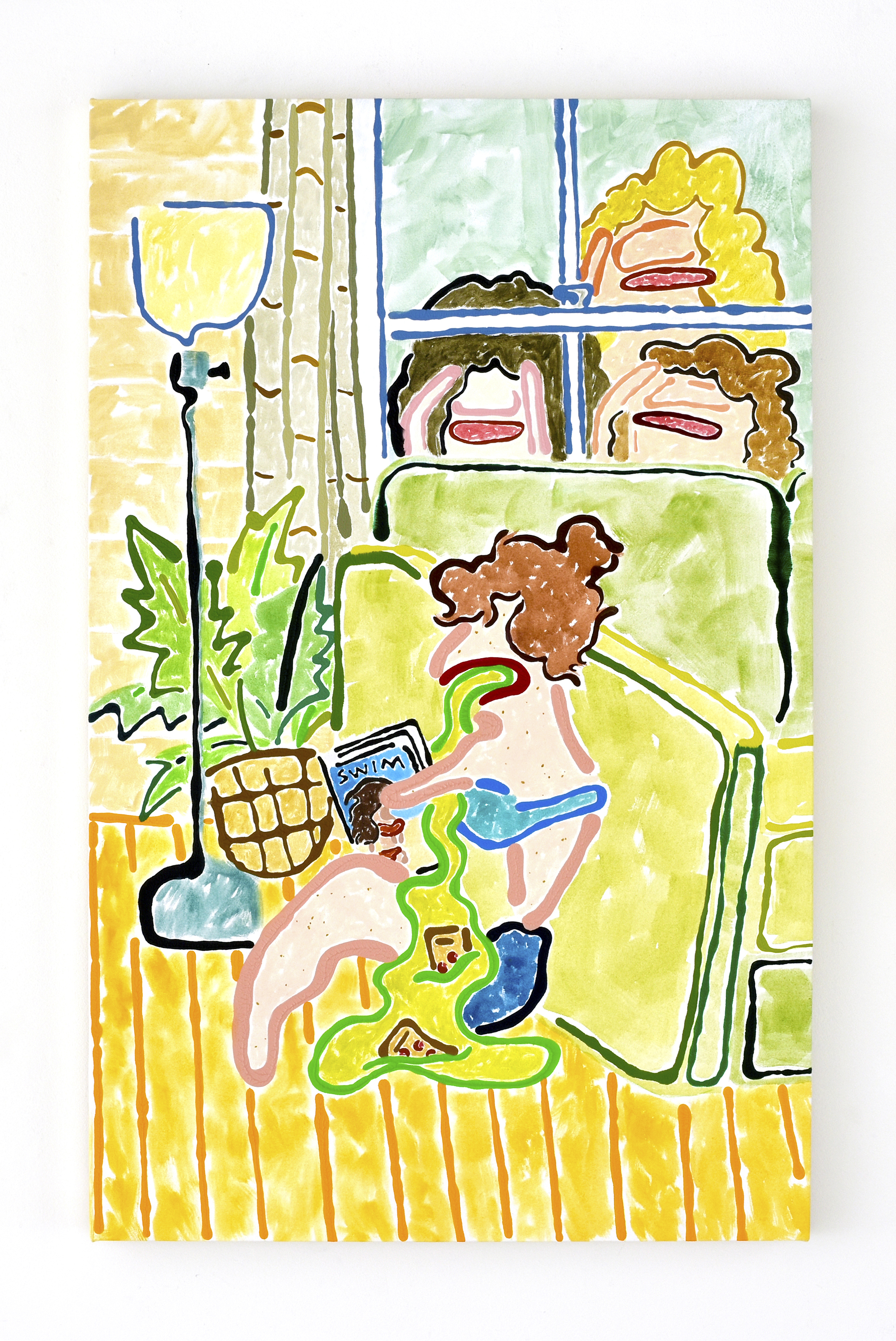 Magazine Social, 2019, 29&rdquo; x 46,&rdquo; acrylic on canvas