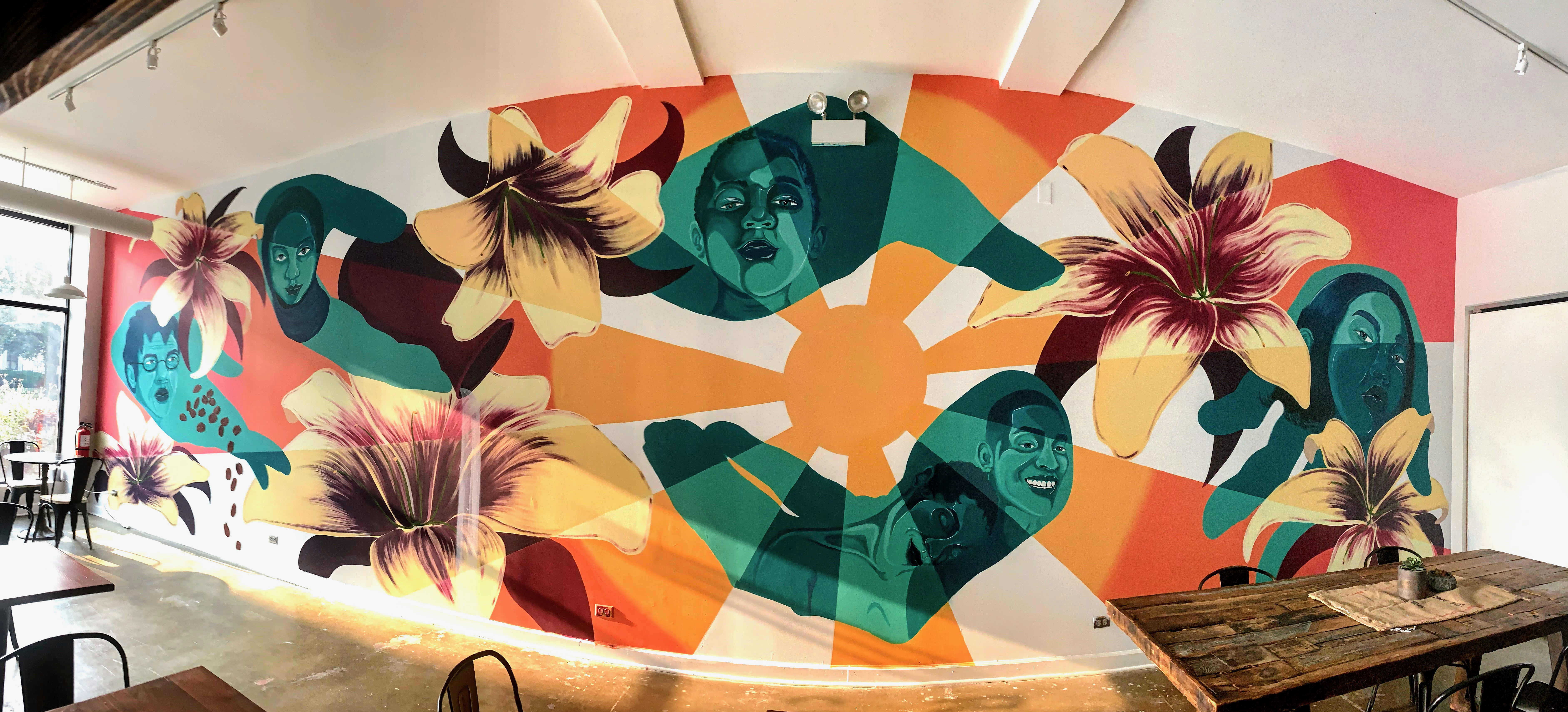 mural located inside Brewpoint Craft Oak Park, Illinois / 2021