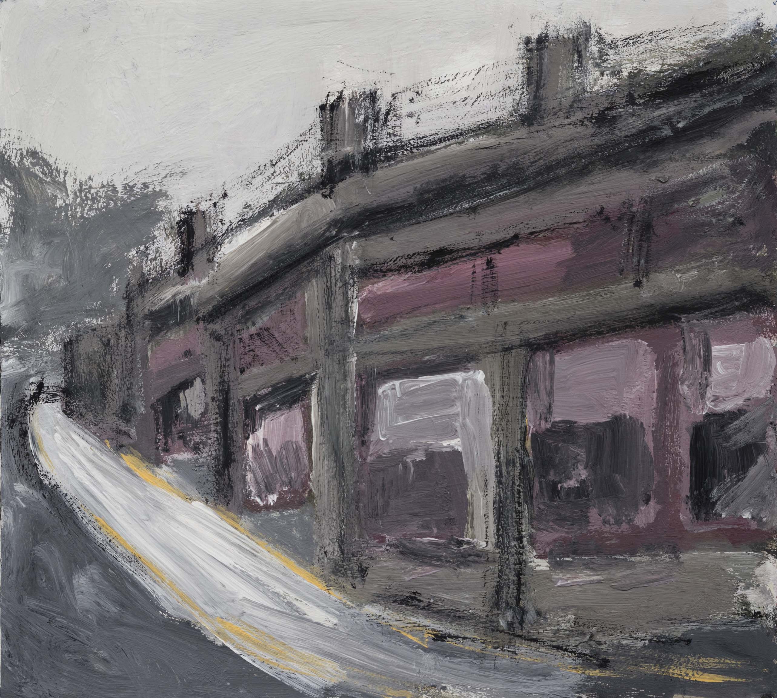 Steep Road. 2017. acrylic on wood. 20x24 inches. 51x61 cm.