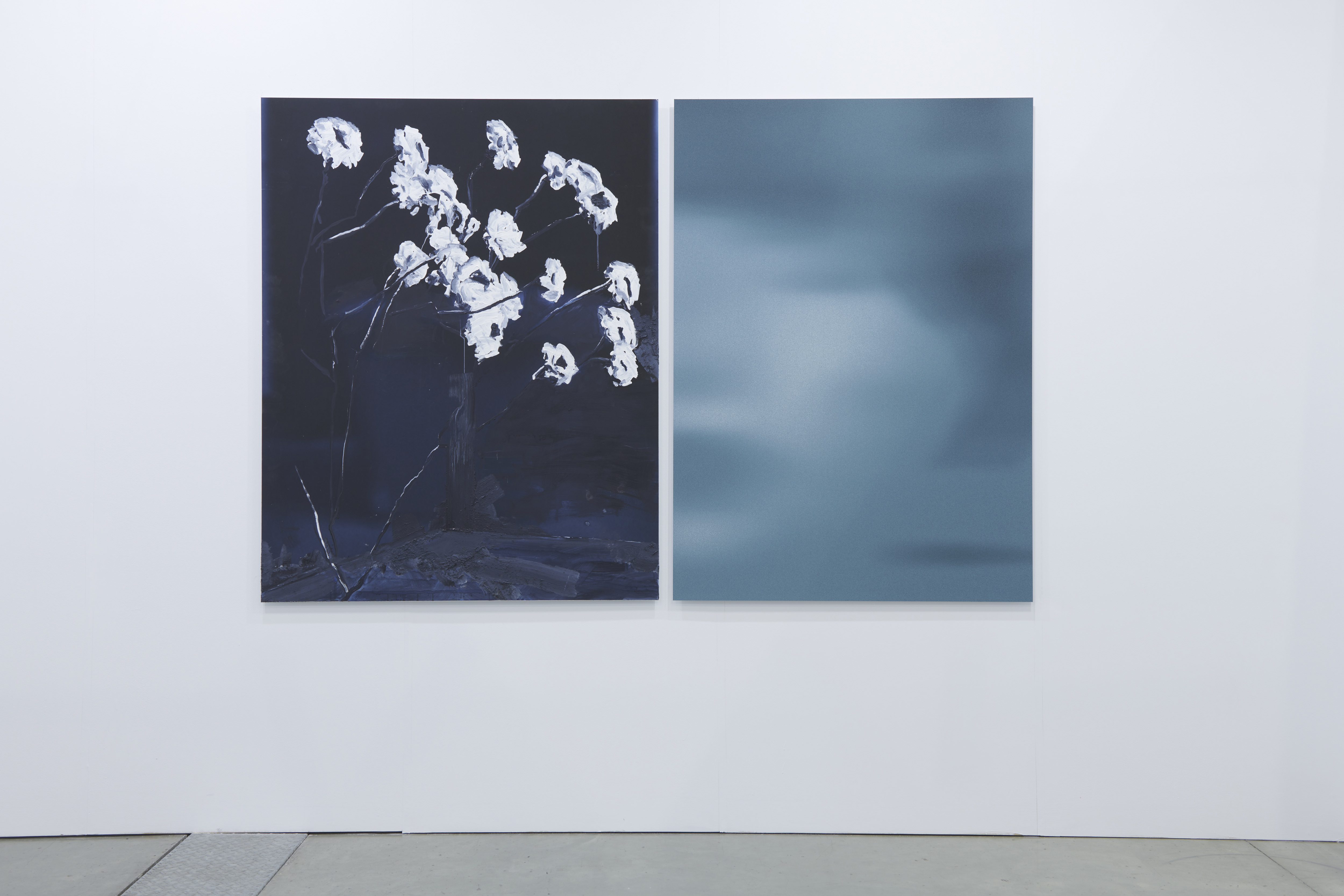 Diptych Aldo van den Broek - Johnny Mae Hauser. 'Ghostly Petals' with 'Head in the Clouds', 2024