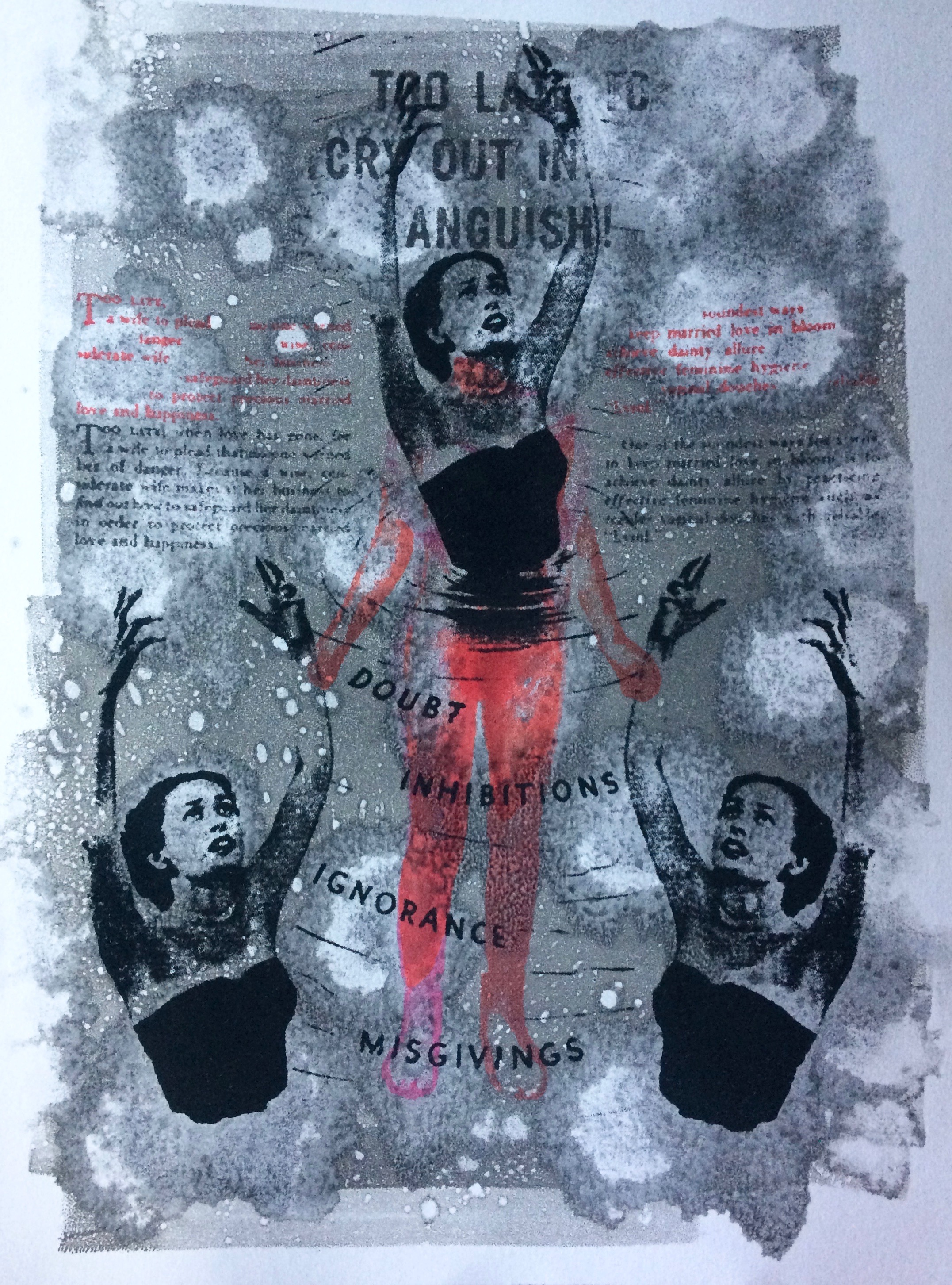 Drowning in Lysol, II (screenprint, monotype)