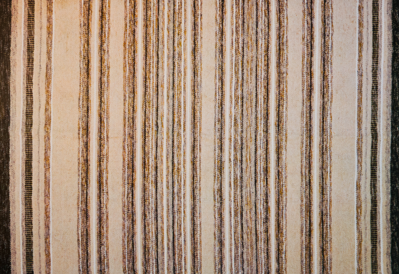 Handwoven wool rug. Serial production. 1980's