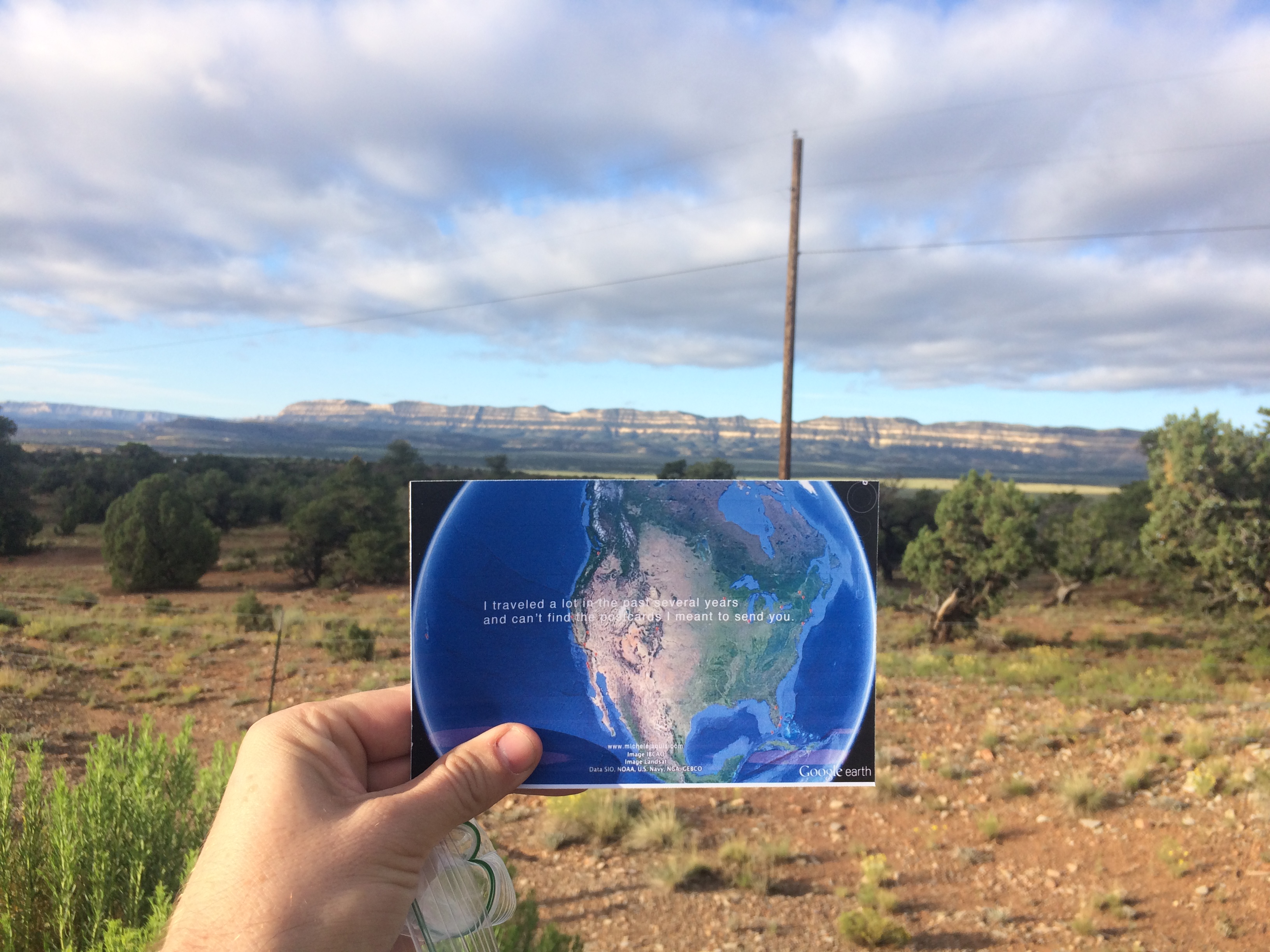 I placed Michele's card near Escalante on US12 in Utah.