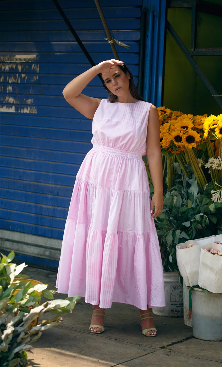 Pink upcycled dress by LOTI