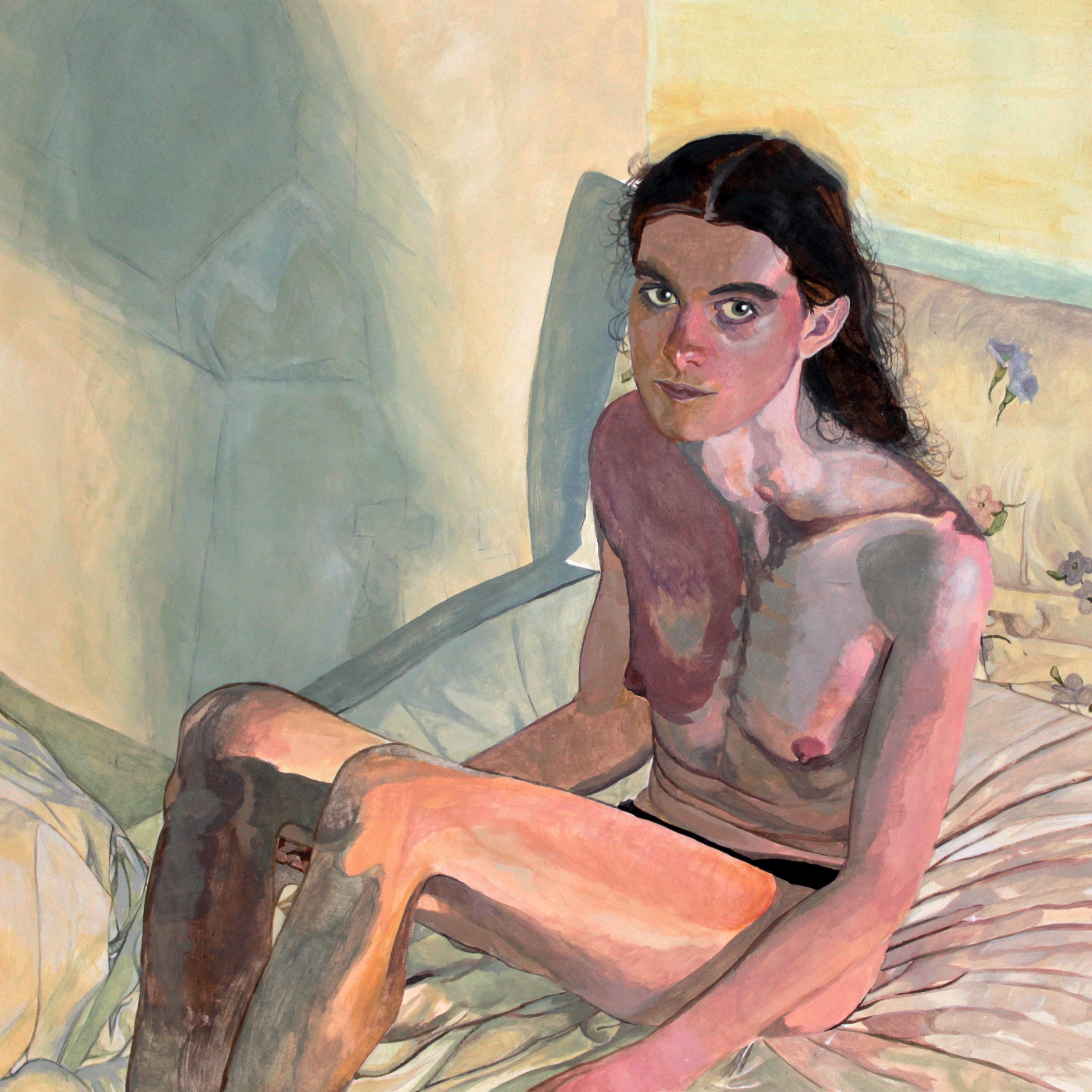 Emily Sketchbook Album Cover (18"x18", acrylic on paper)