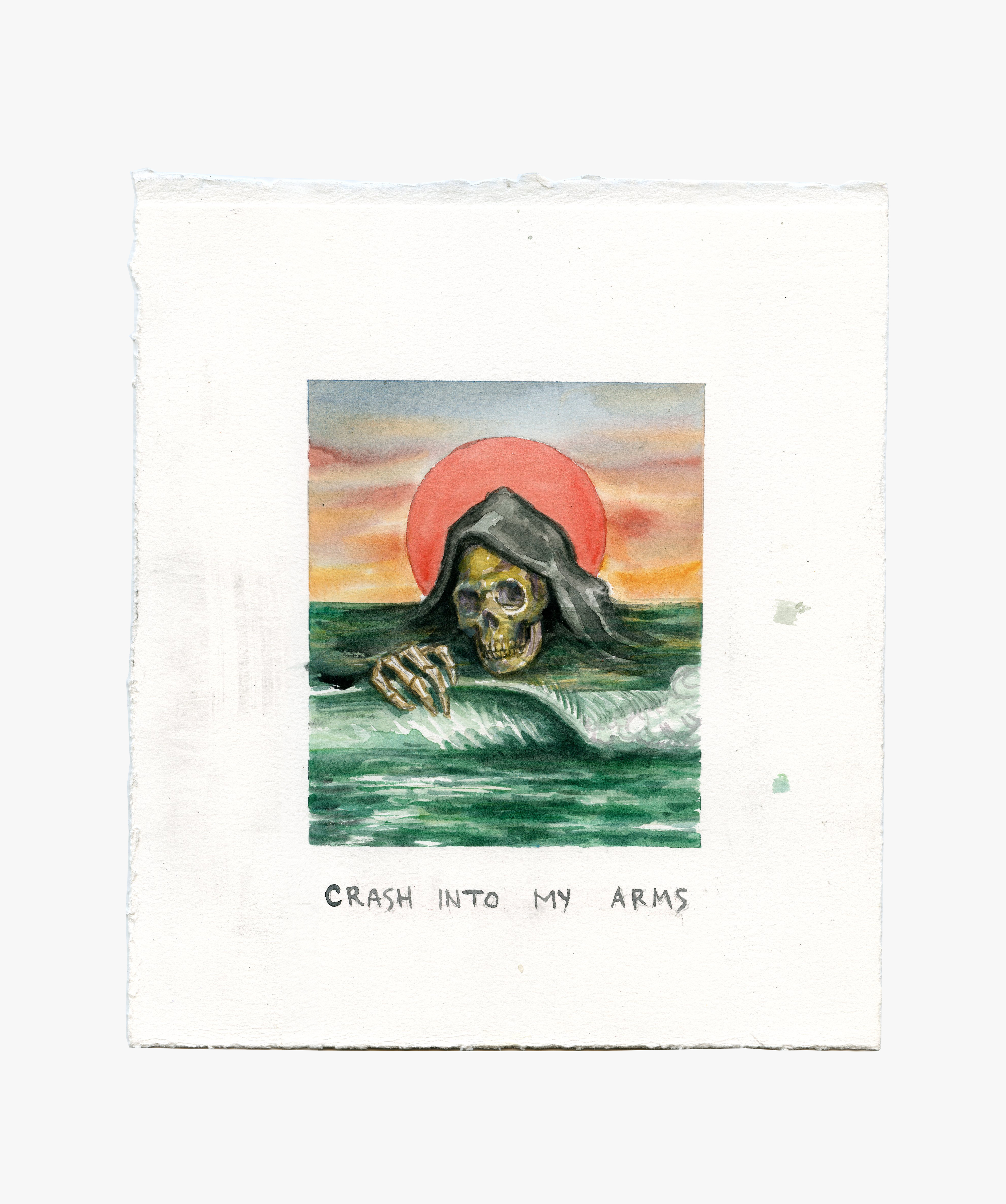 Crash Into My Arms,&nbsp;2020 Watercolor on Paper11 x 10 inches (27.9 x 25.4 cm)🔴