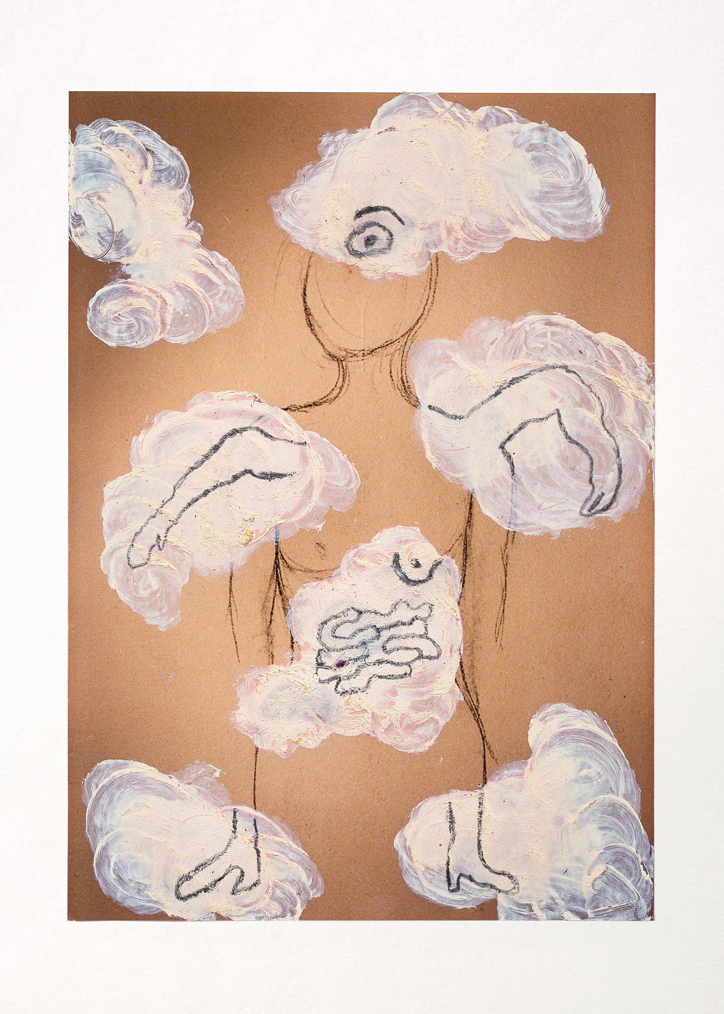 …daß dieser Mensch…, 1991 Oil stick, pencil on paper 17,8 x 12,2 cm