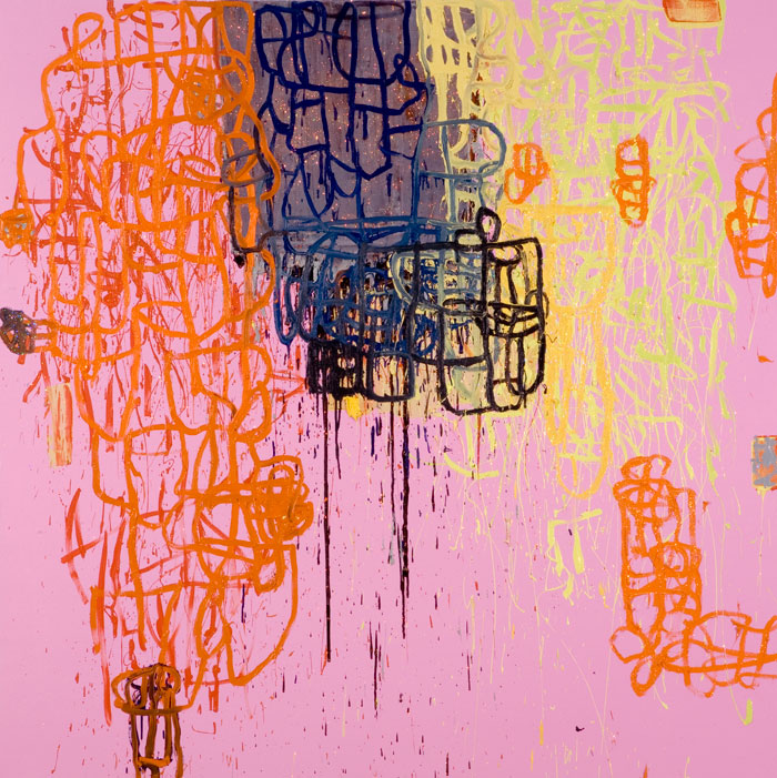 Almost Saint, 2008, oil on canvas with crystallina powder, 72x72in