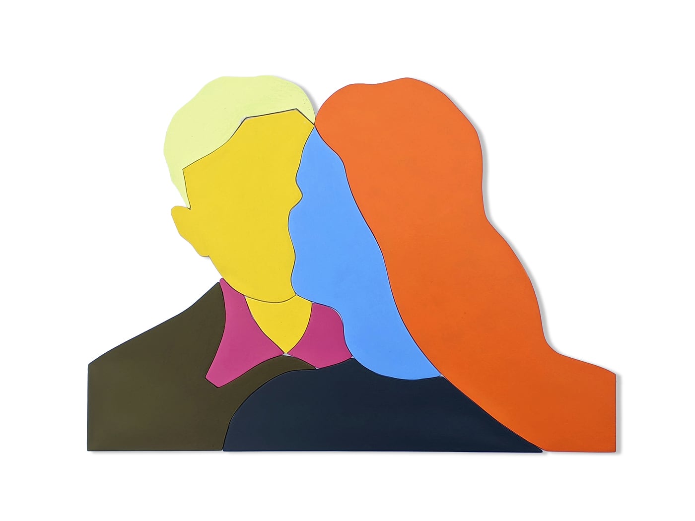 Couple, wall-piece, acrylic on board