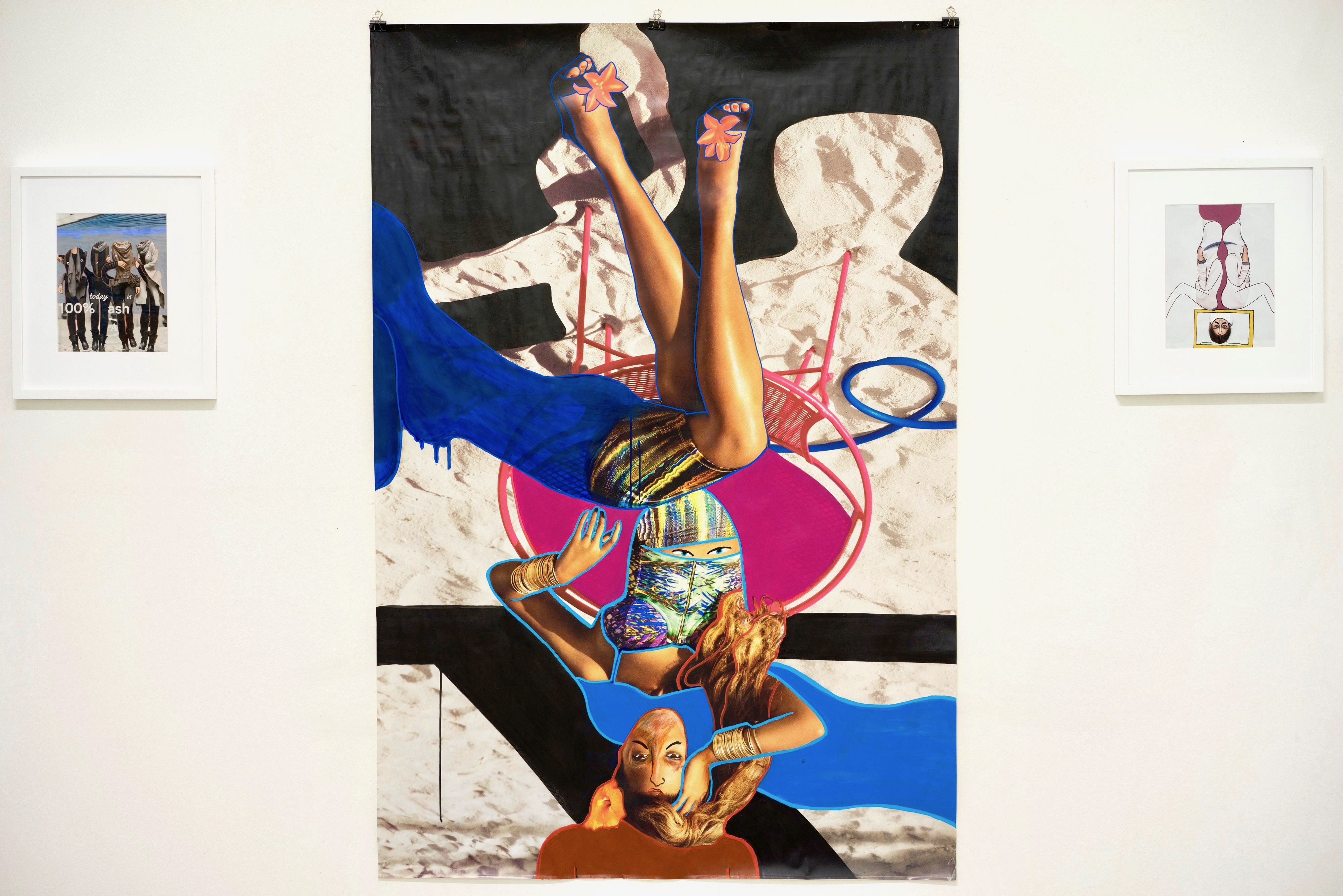 The sucking sand, installation view, acrylic on Poster, 180cm x  120cm