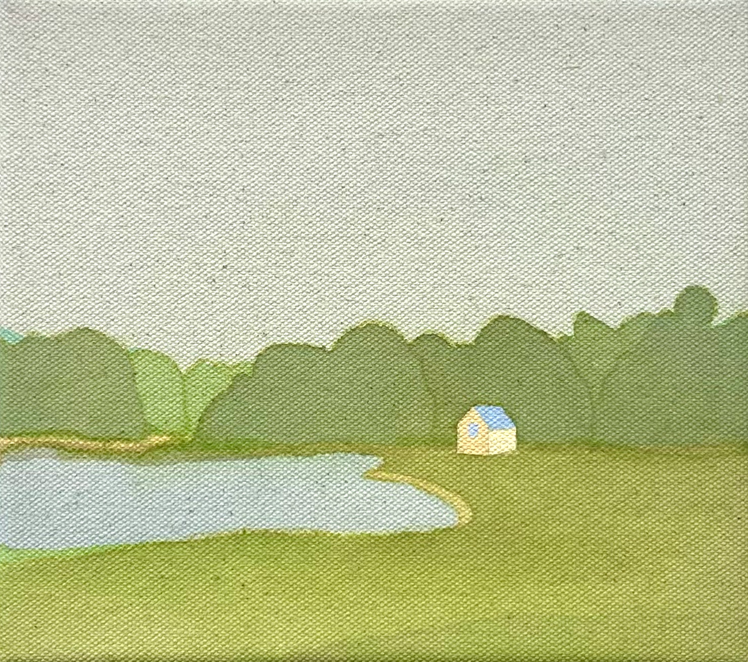 Home is Where I Belong, Acrylic and gouache on canvas, 18x20cm, 2023