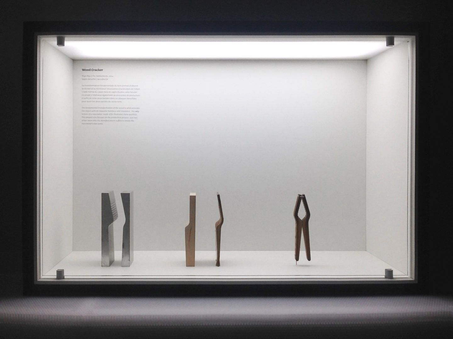 Wood CrackerOrdinary pine wood becomes malleable whilst pressurized in a controlled atmosphere. After pressurization it is hard and durable like tropical hardwood.