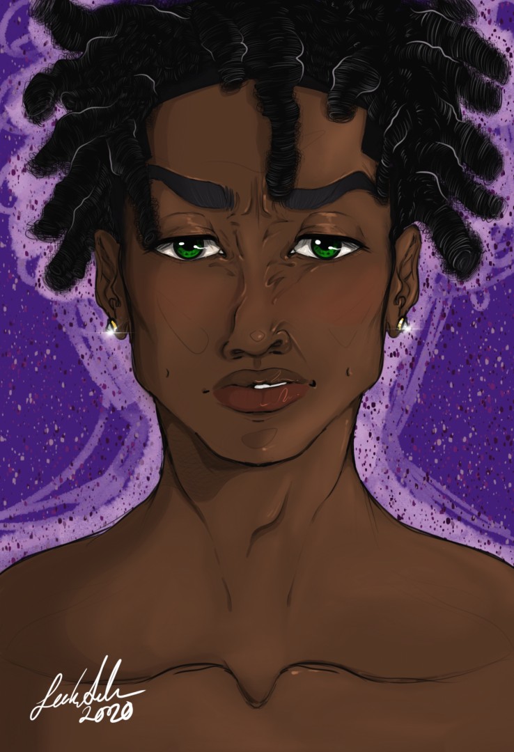 Leah Anderson, Green-Eyed Black Boy, 2020. Digital illustration. Image courtesy the artist.
