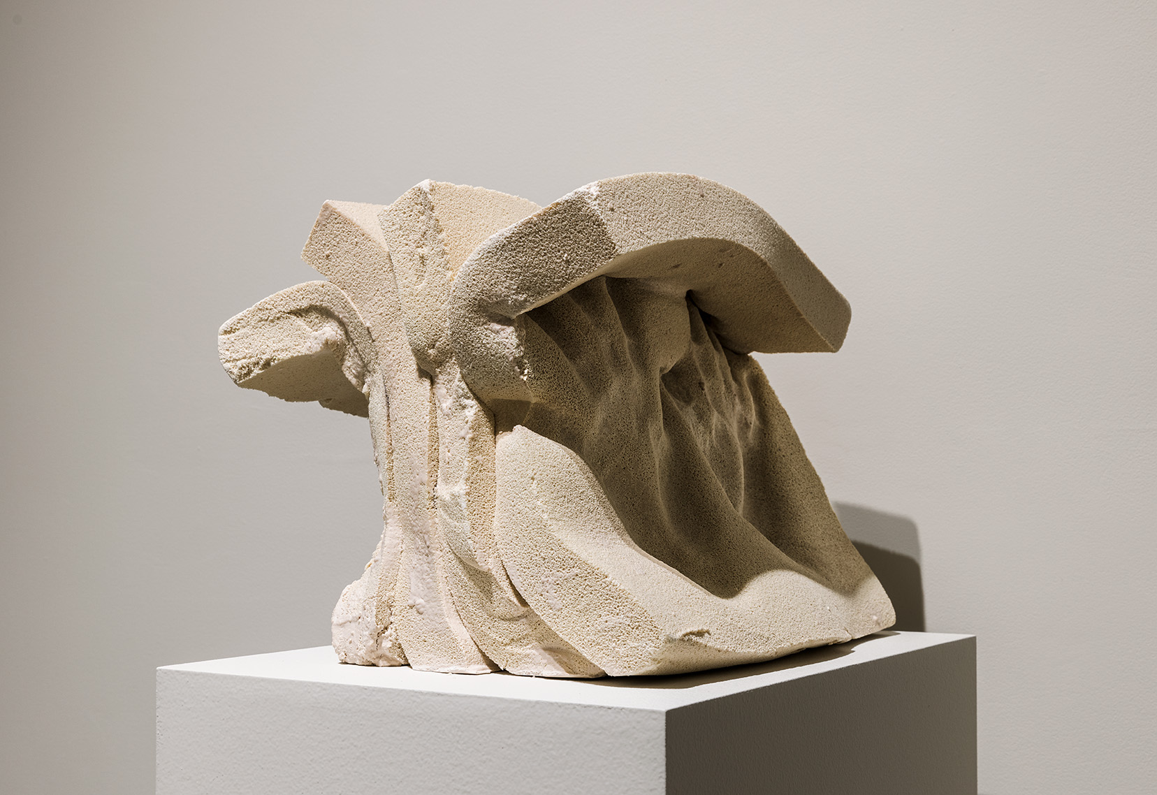 Barb Smith, "Push," 2016. Memory Foam and Aqua Resin, 14 x 14 x 10 inches. Photo by Etienne Frossard.