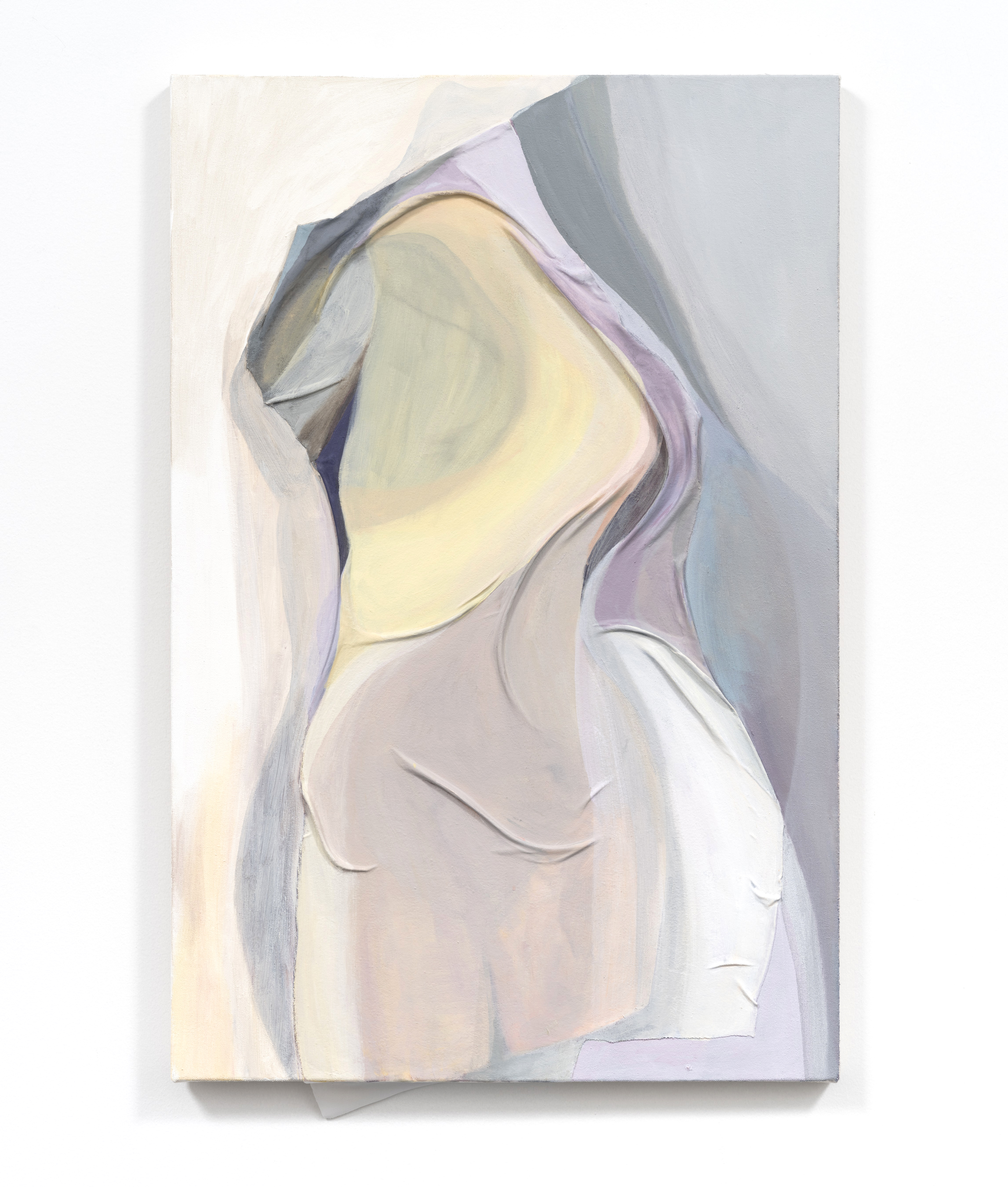 Figure, 2023, 30 x 20 in, Acrylic and fabric on canvas