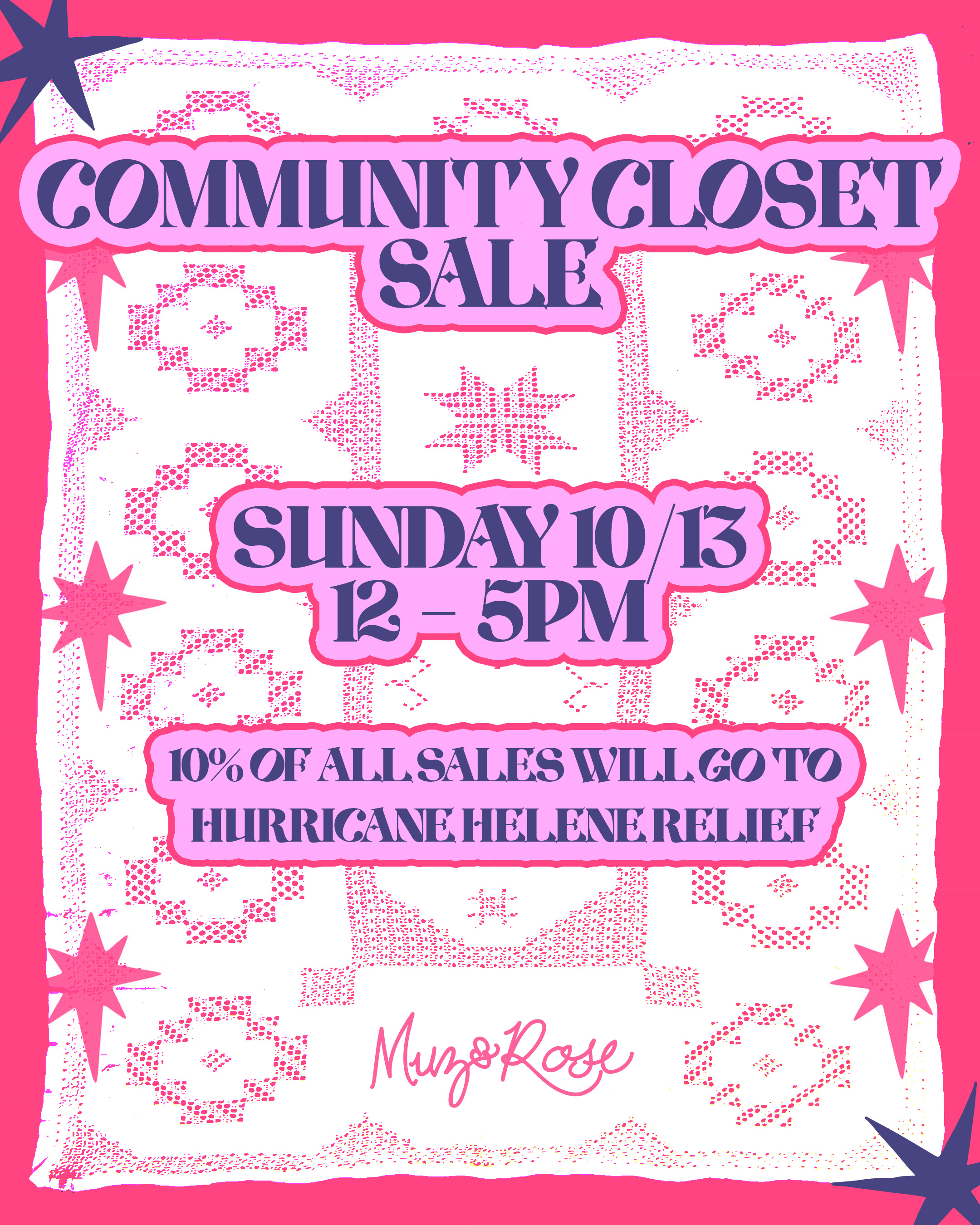 Muz & Rose event flyer, fall 2024