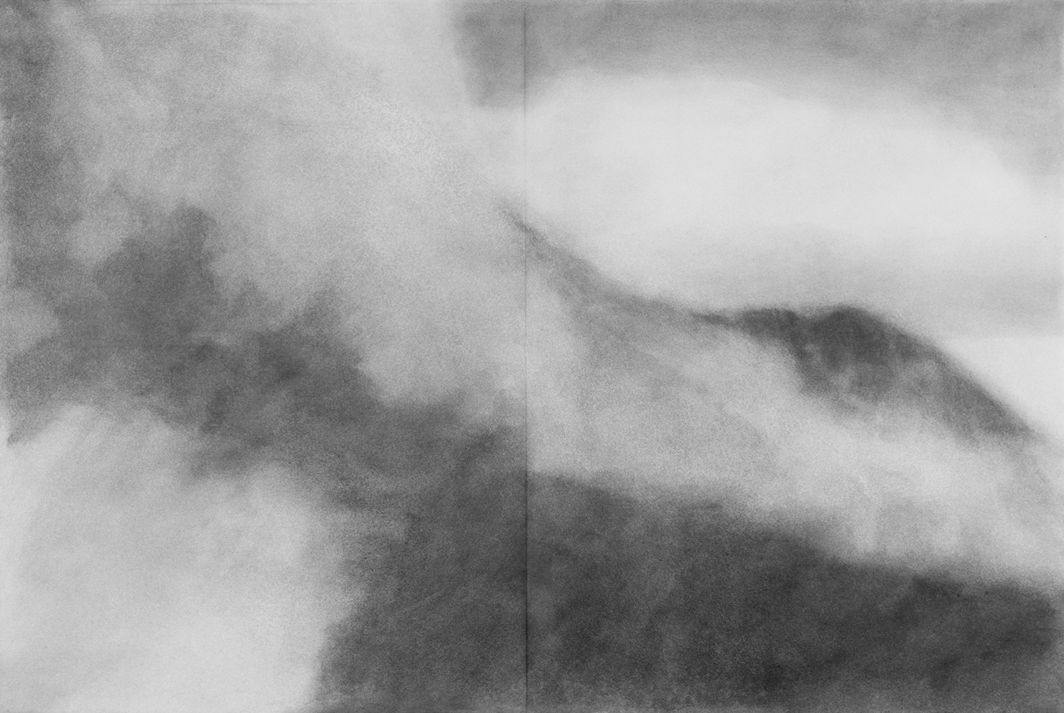 Massif, nuée, lumièregouache on paper130 x 194 cm, 2023