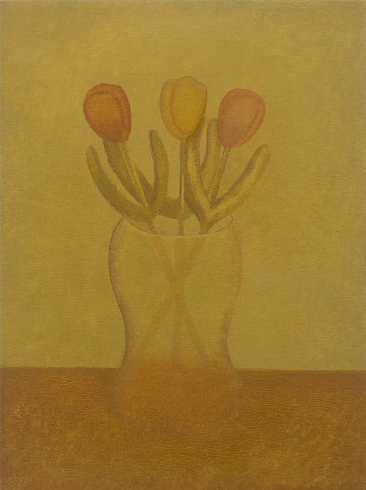 "Três tulipas", 2022, óleo sobre tela