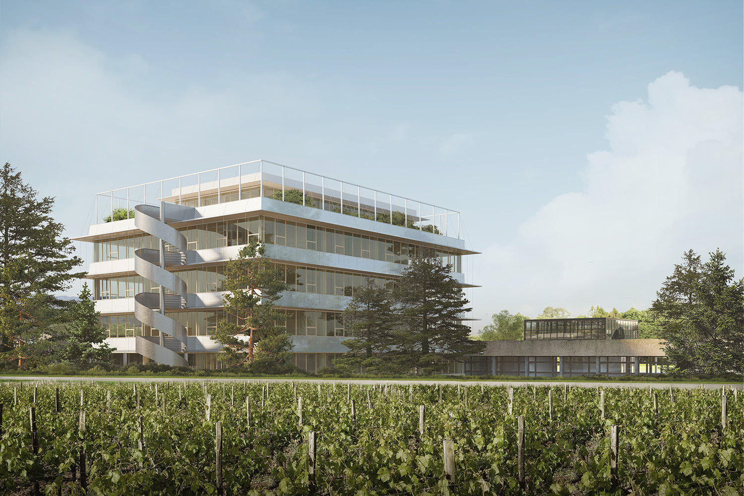  Competition proposal for the extension of the Centre Horticole and the Haute École du Paysage in Lullier, Switzerland.