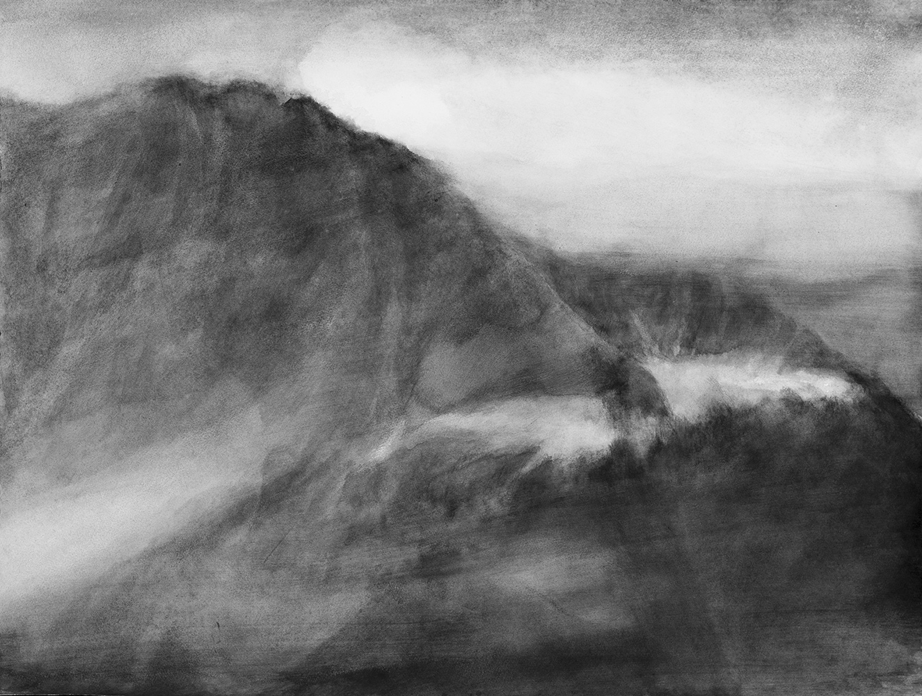 Versant, nuagegouache on paper mounted on canvas86 x 113 cm, 2018