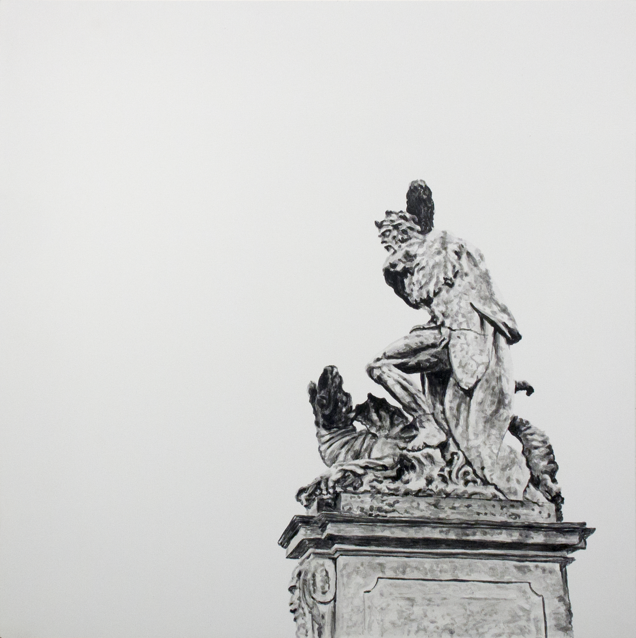 Białystok Hercules, Acrylic on Panel, 18 x 18 inches, 2015