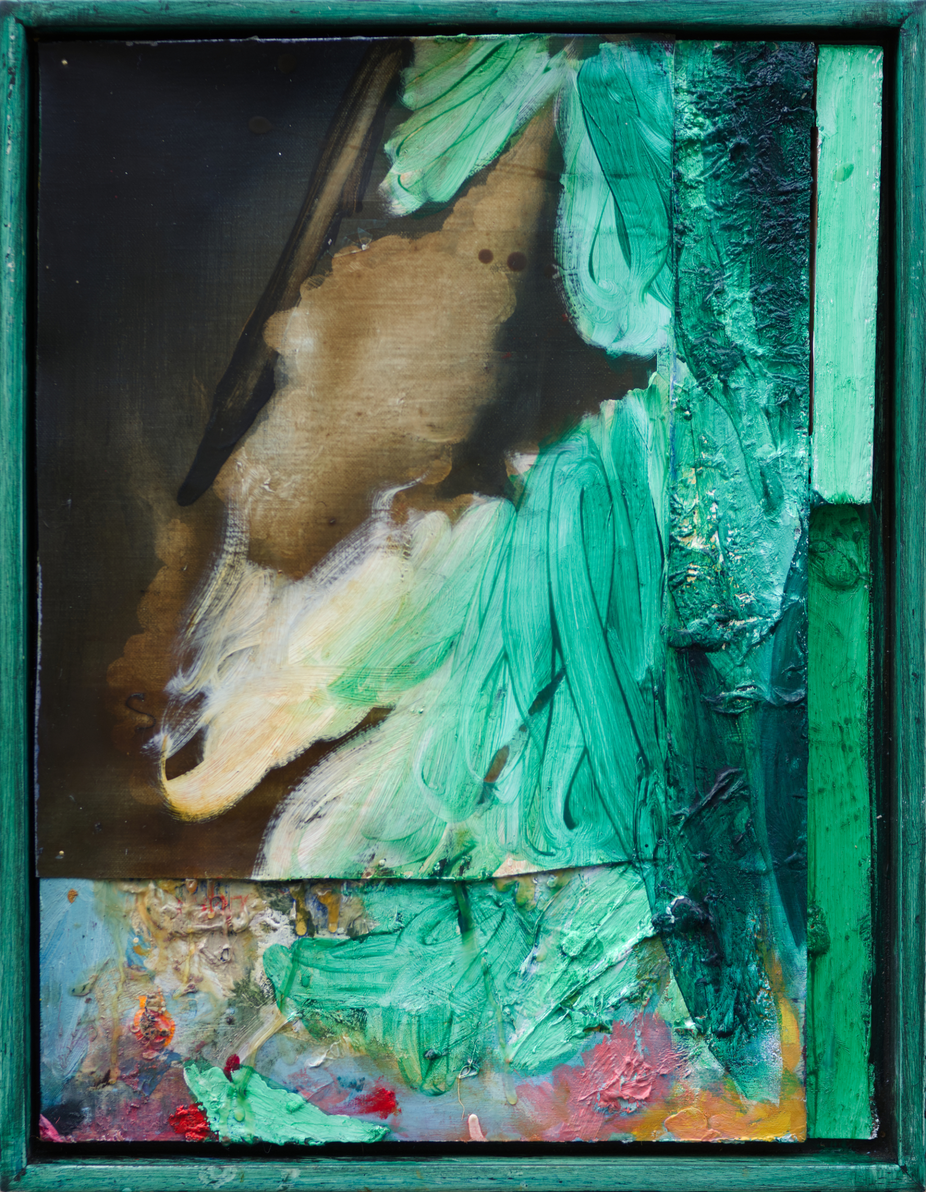 Swamp harbour II, mixed media on wood, 44x34 cm, 2022