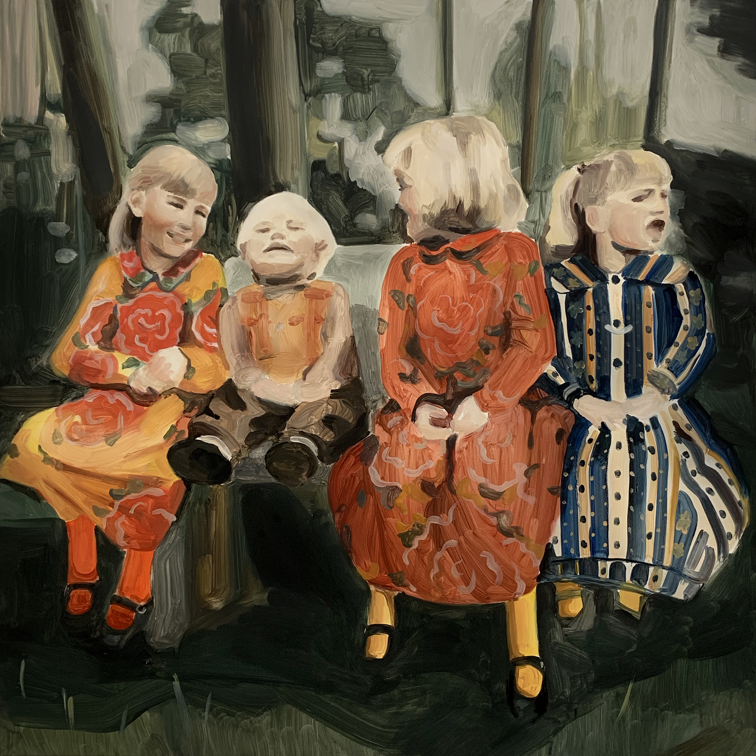 As Children, 30x30x1.5”, Oil on Wood Panel, 2019