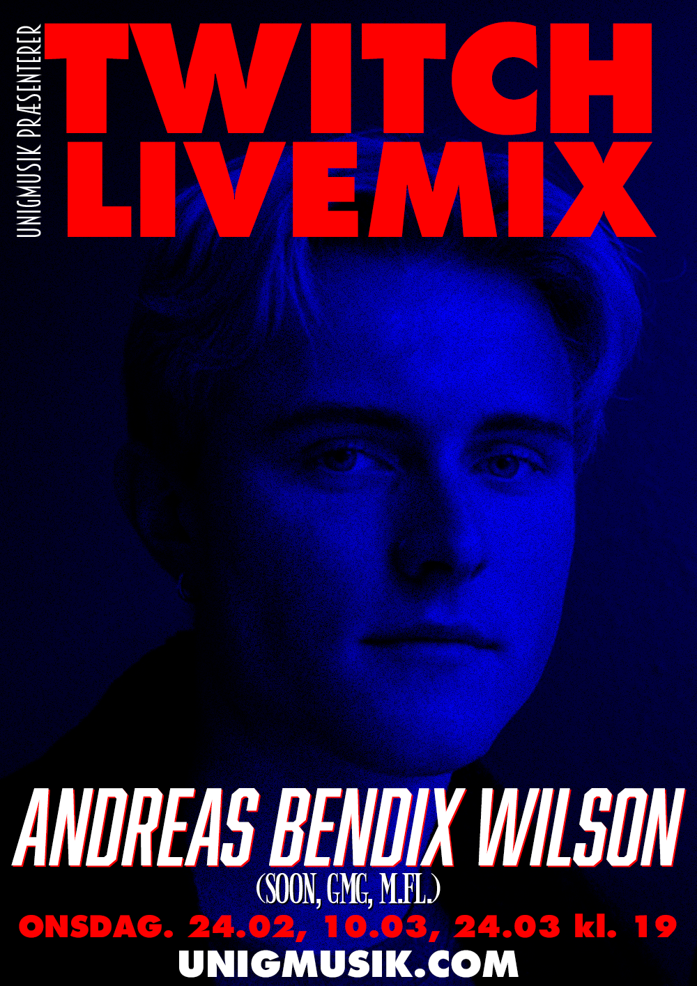 Andreas deler sin skærm på Twitch, hvor du kan følge med i hans mix. Hvis du kan tænke dig, at det er DIT nummer han mixer, skal du skrive til os på facebook.com/UnigmusiK